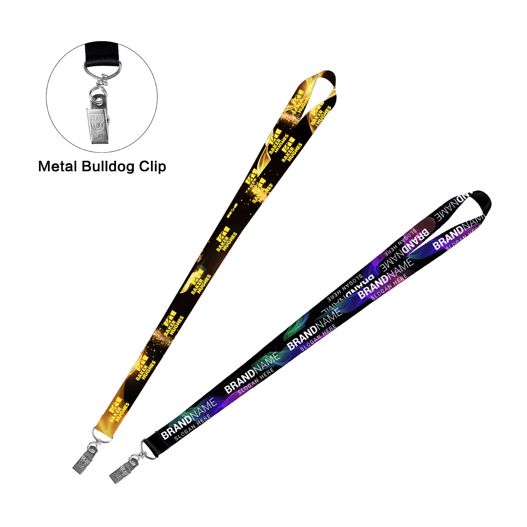 3/4'' Full Color Dye-Sublimation Lanyard with Bulldog Clip Attachment