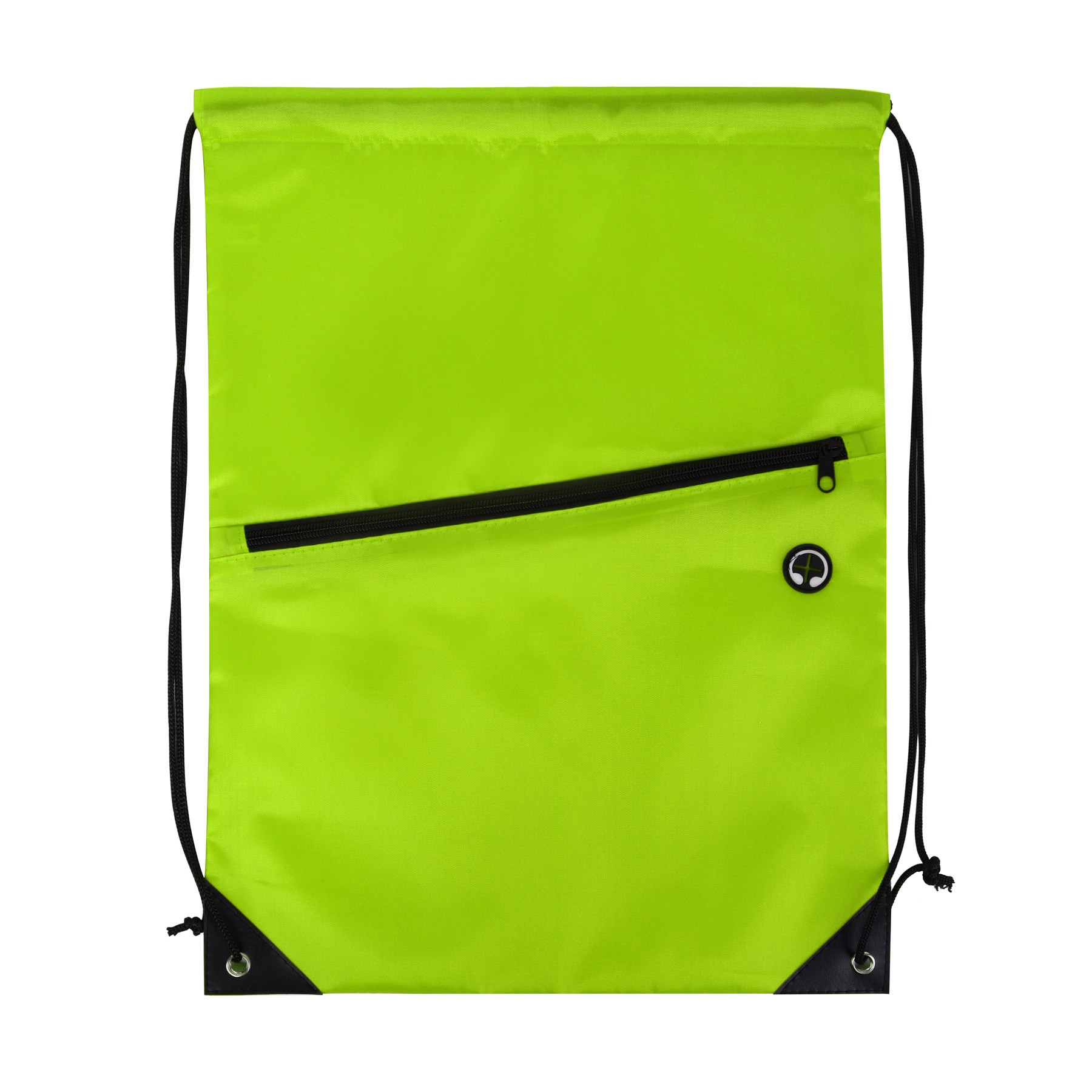 Drawstring Backpack with Secure Front Zip Pocket