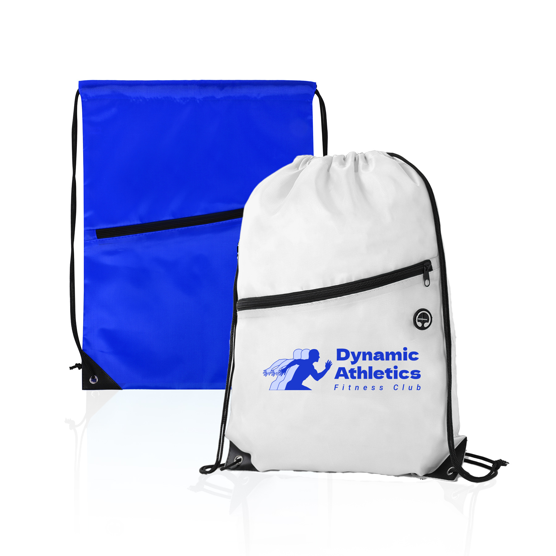 Drawstring Backpack with Secure Front Zip Pocket
