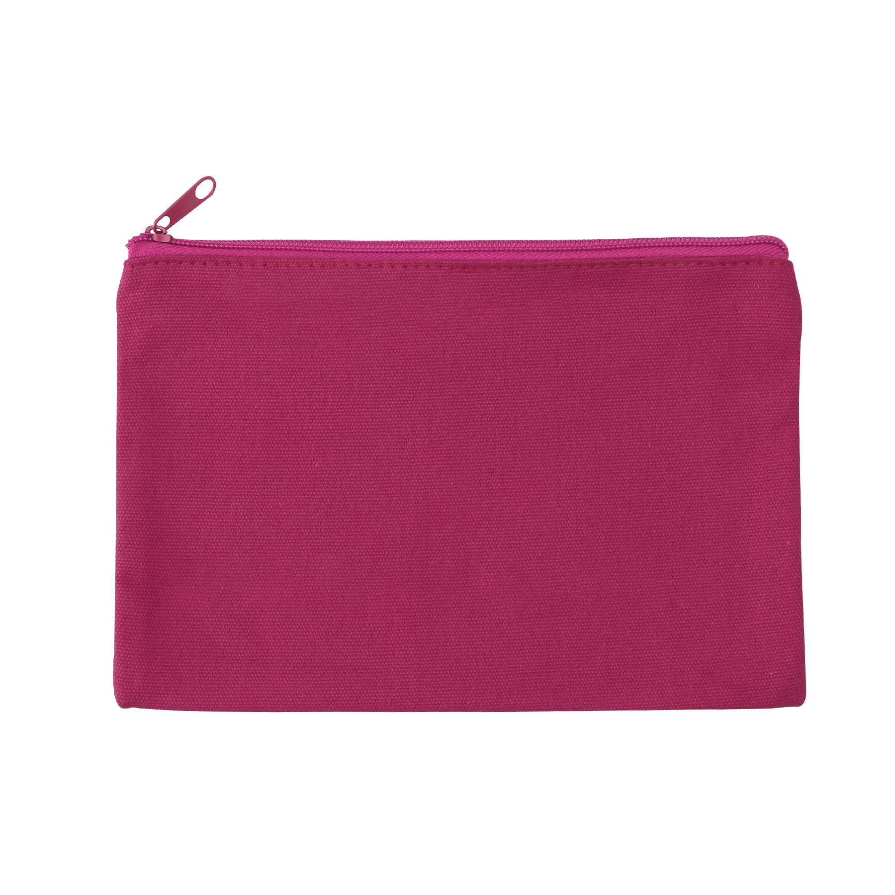 Solid Color Cotton Canvas Utility Pouch - 9" x 6" with Zipper Closure
