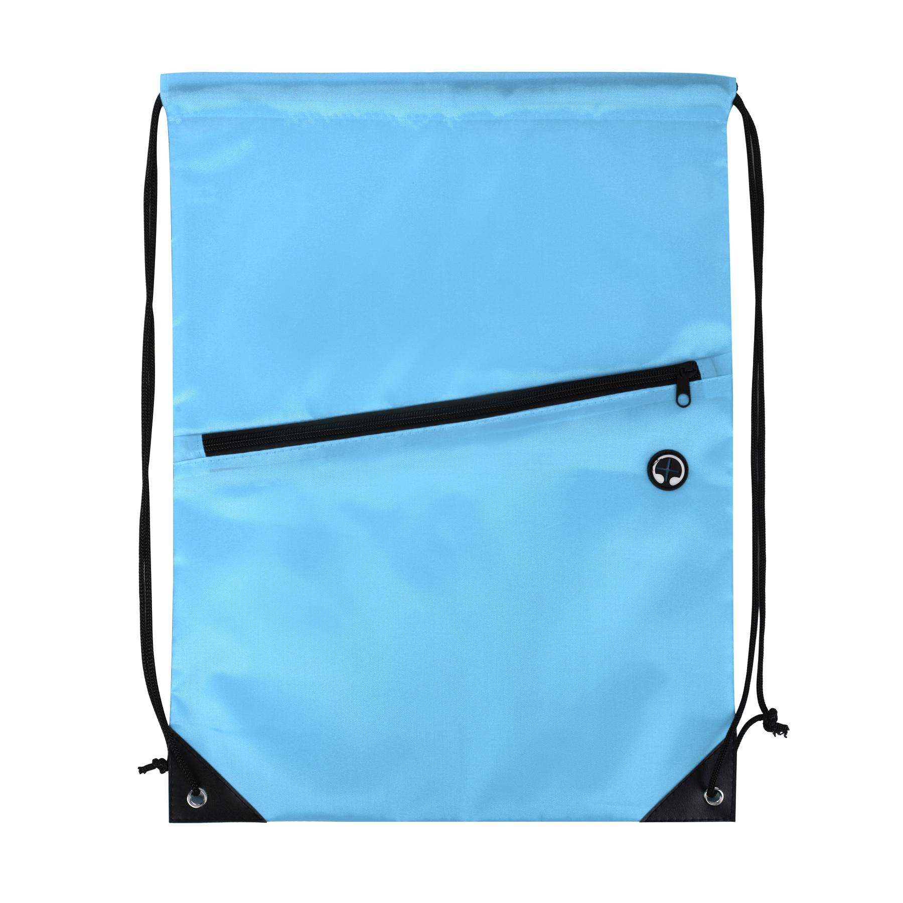 Drawstring Backpack with Secure Front Zip Pocket