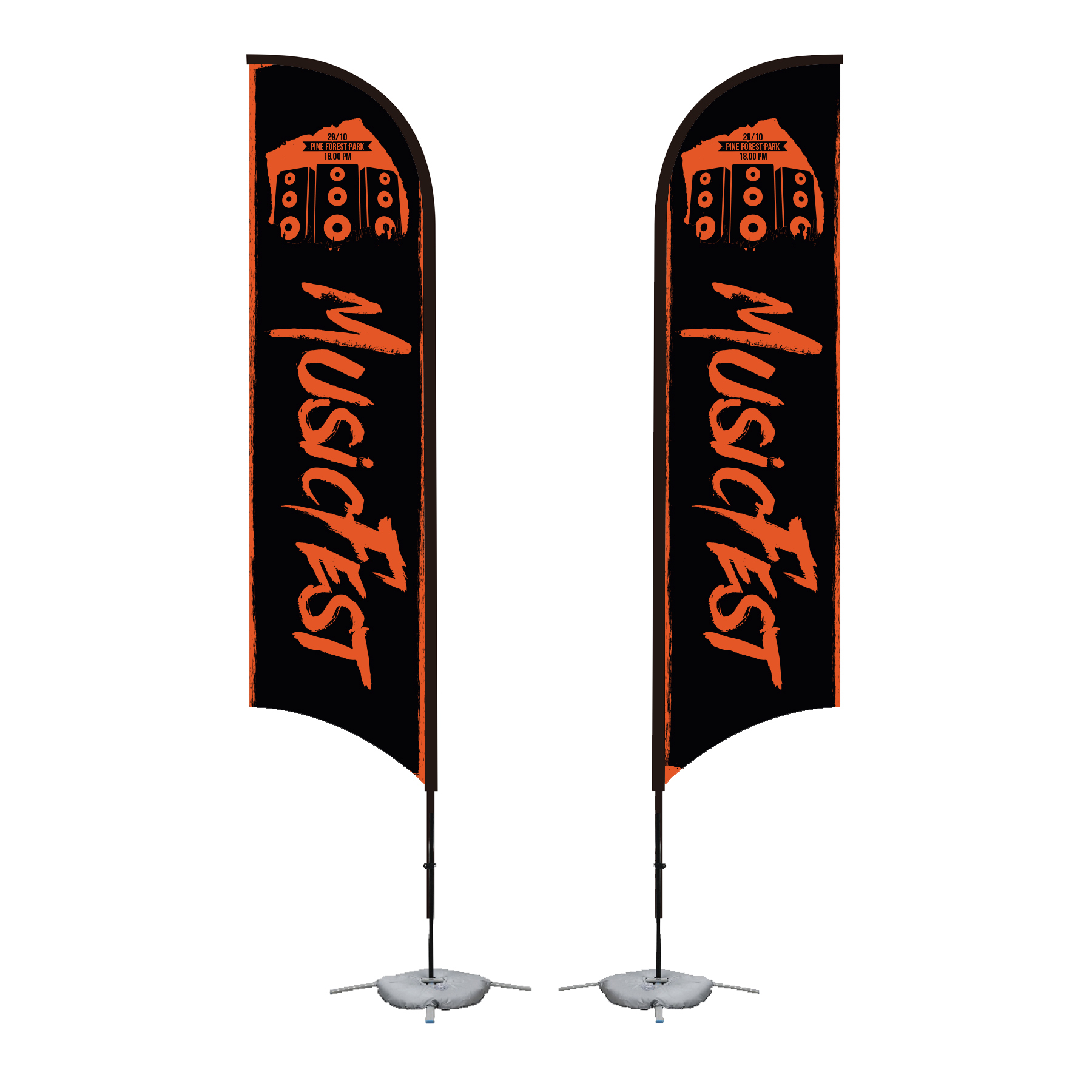 11' Feather Flag Kit-Double Sided W/ Cross Base