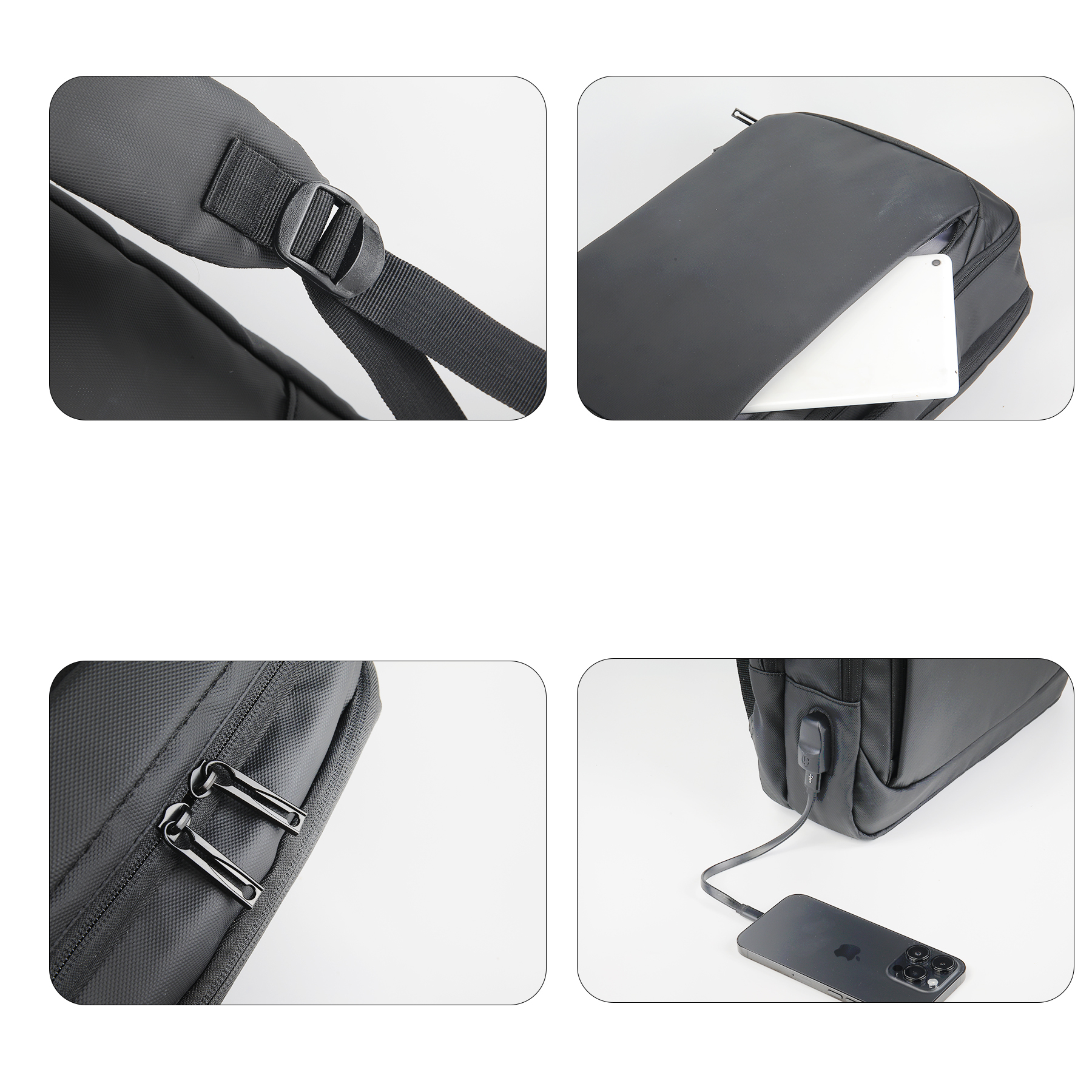 3 - in - 1 Convertible PU Leather Laptop Backpack