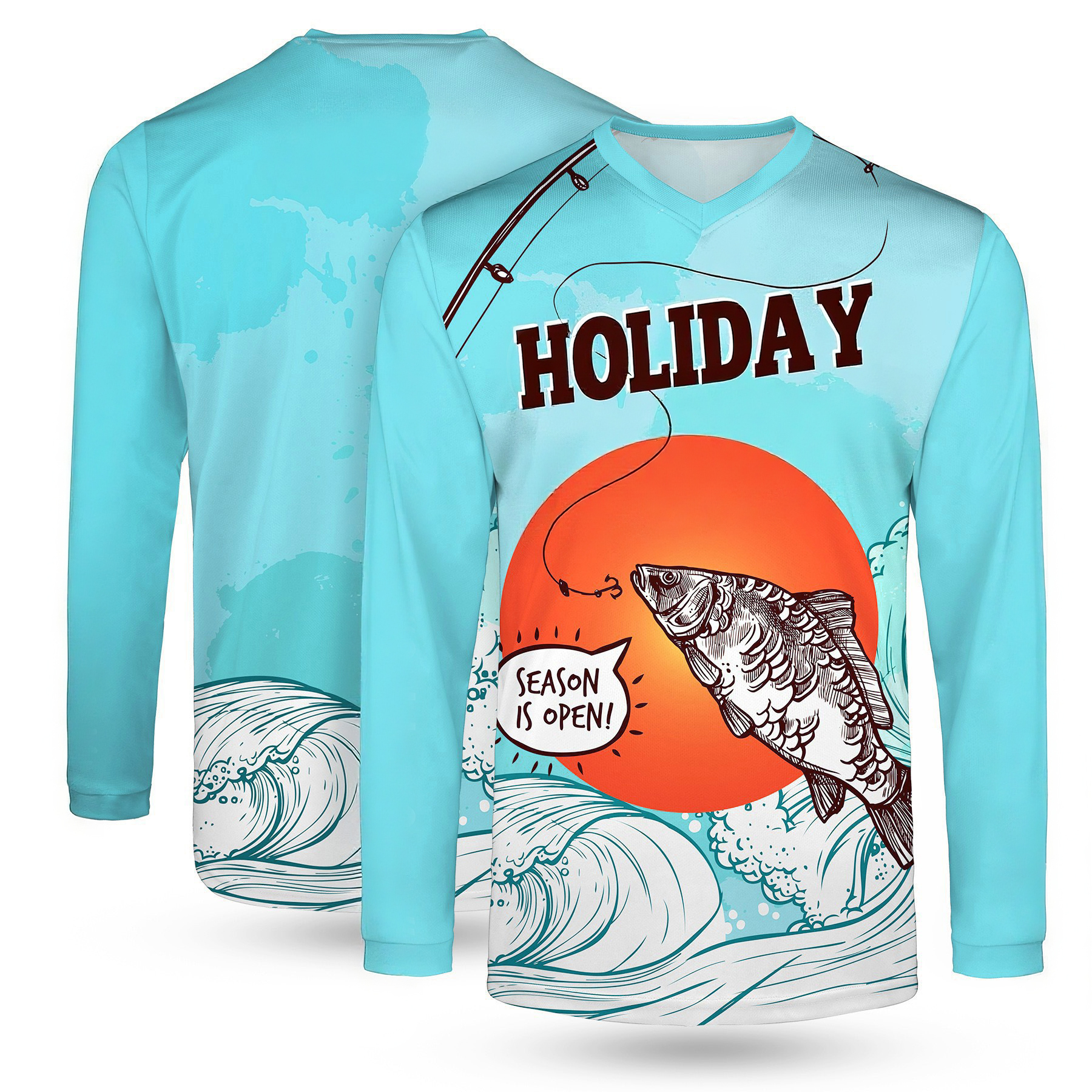 Fishing Long - Sleeve Shirt with UPF 50+ Custom Design