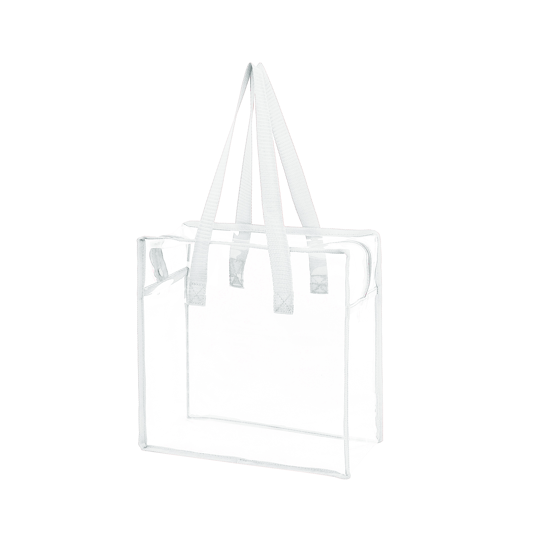 Transparent Vinyl Stadium Compliant Zippered Tote Bag