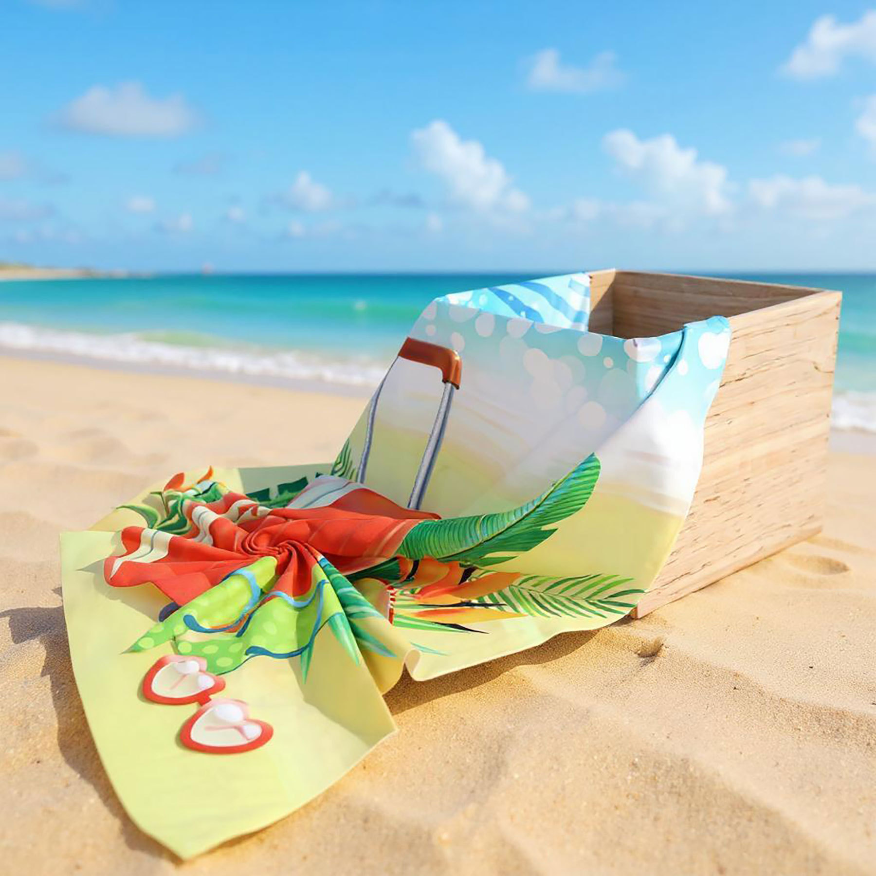 Oversized 30x60 Inch Full-Color Printed Microfiber Beach Towel