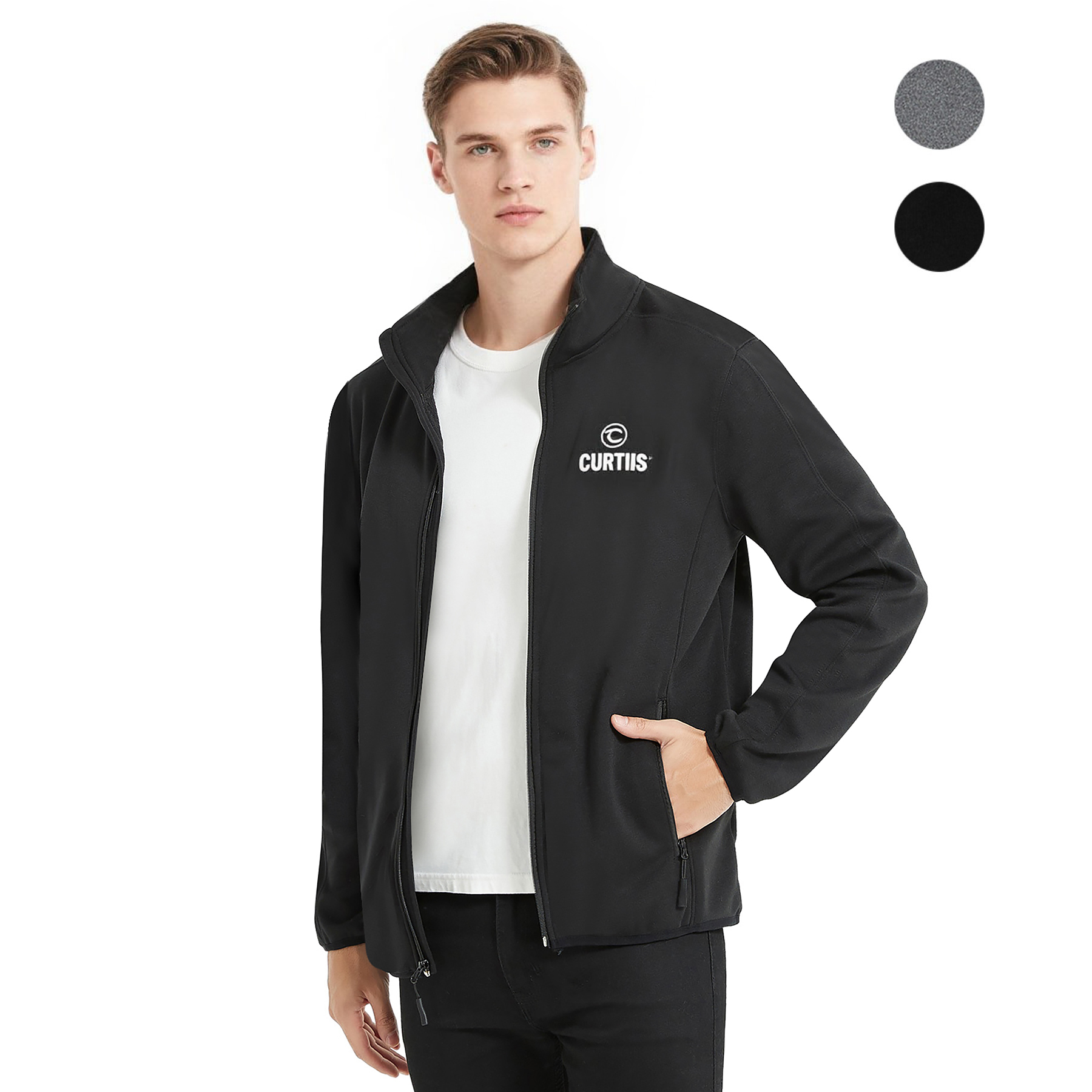Men's Heathered Sweater Fleece Jacket