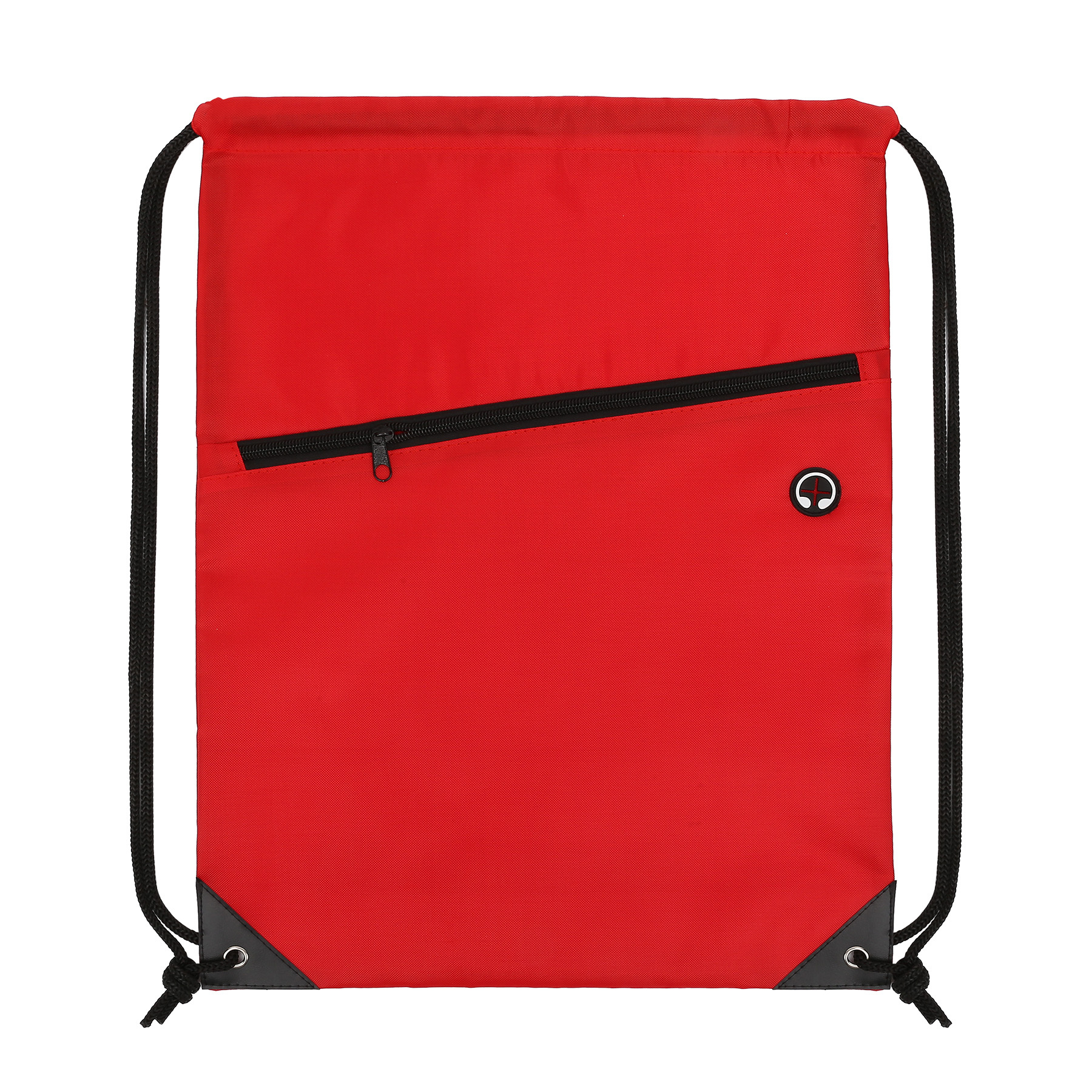 420D Heavy Duty Drawstring Bag With Front Zipper