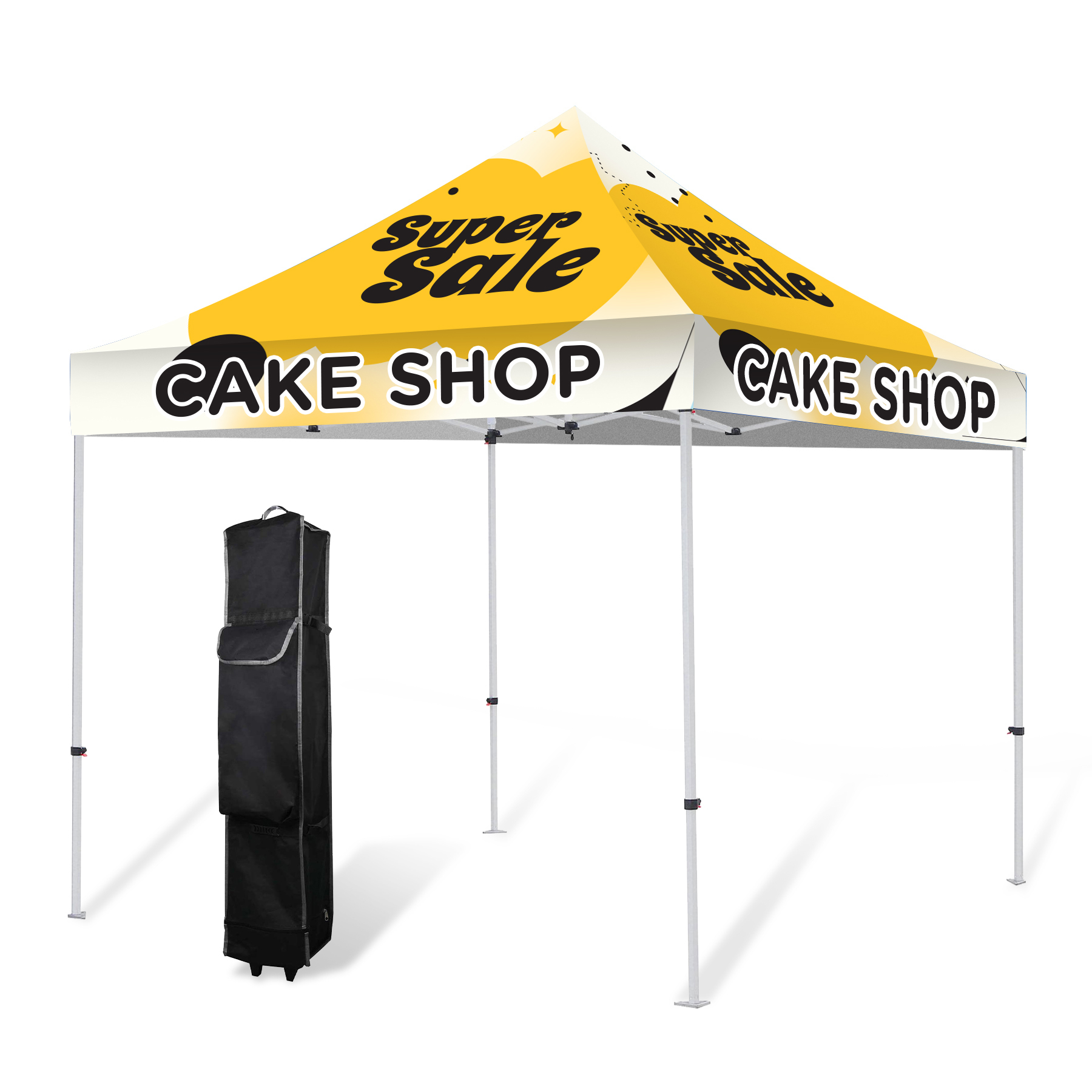 10'x10' Hexagonal Aluminum Pop-Up Tent with Premium Printed Canopy