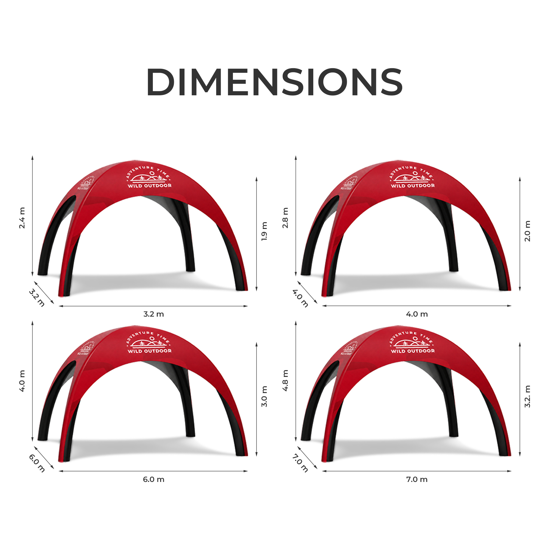 10'X10' AirDome Inflatable Canopy Featuring Full-Color Dye Sublimation Print
