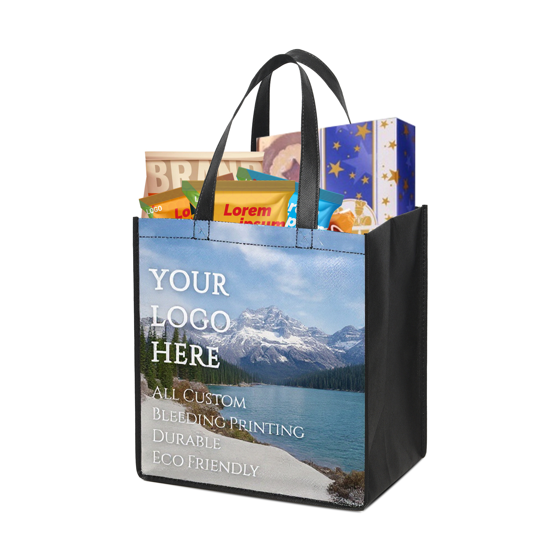 Laminated Non-Woven Tote(12" X 13" X 8")