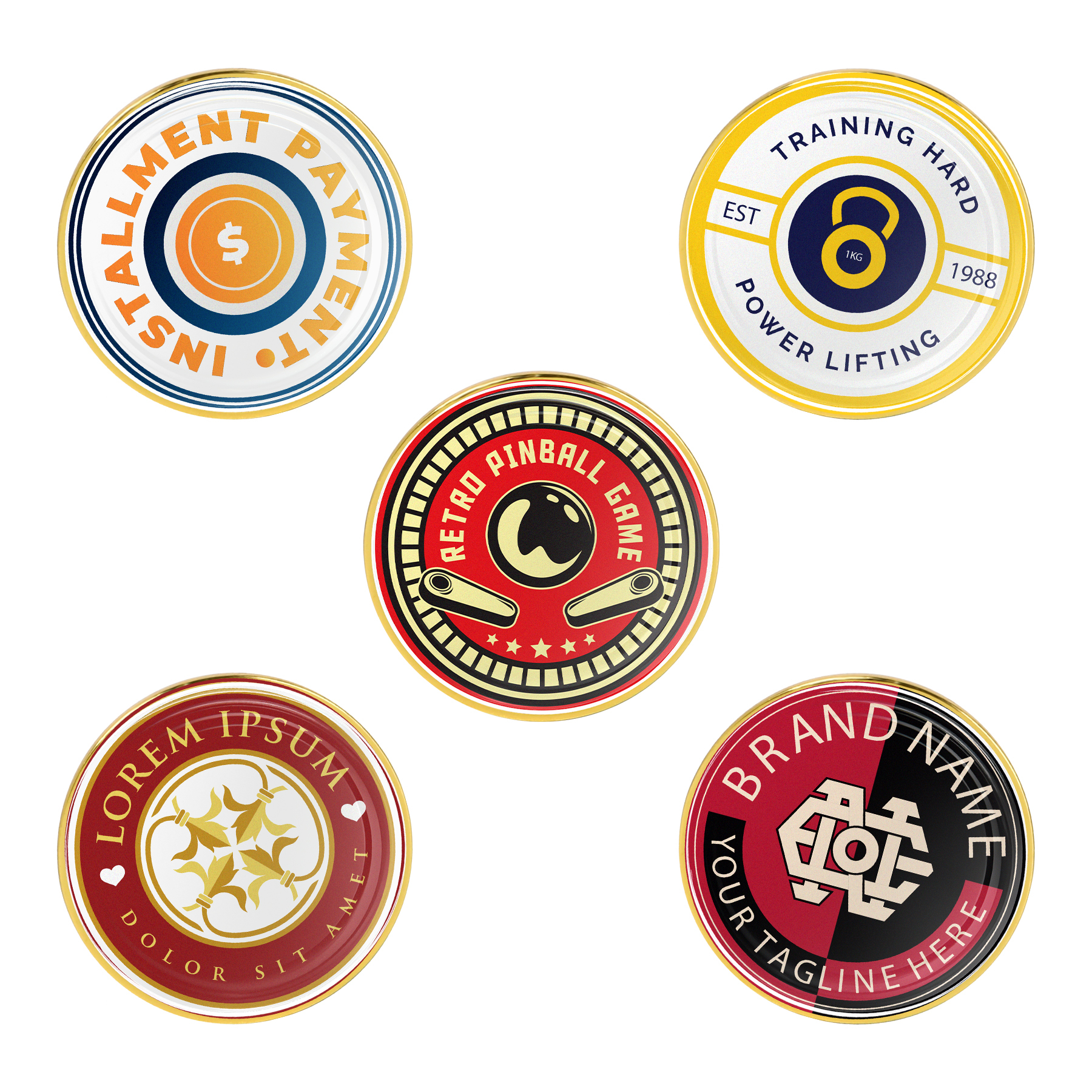 1.2" Round Raised Lapel Pin