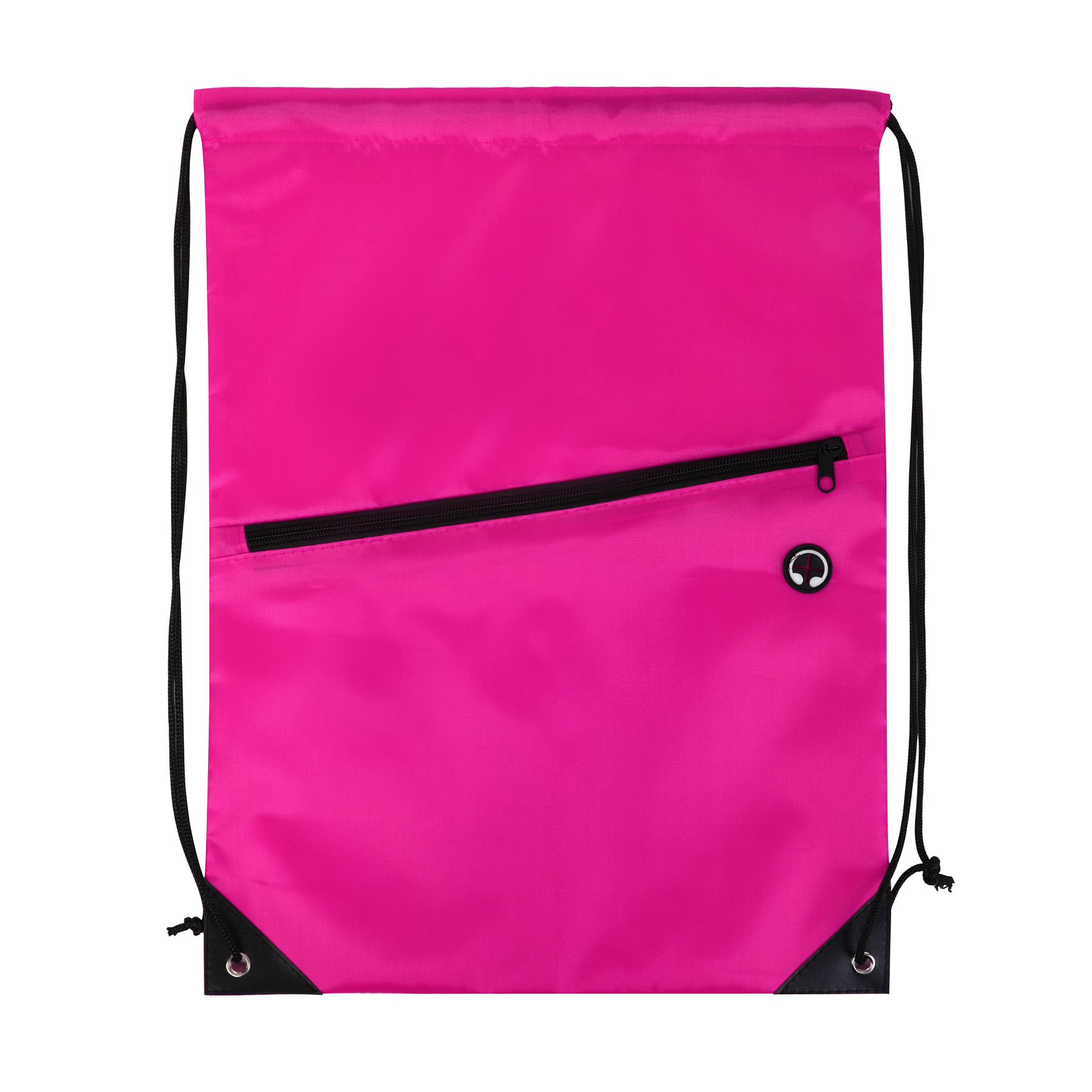 Drawstring Backpack with Secure Front Zip Pocket