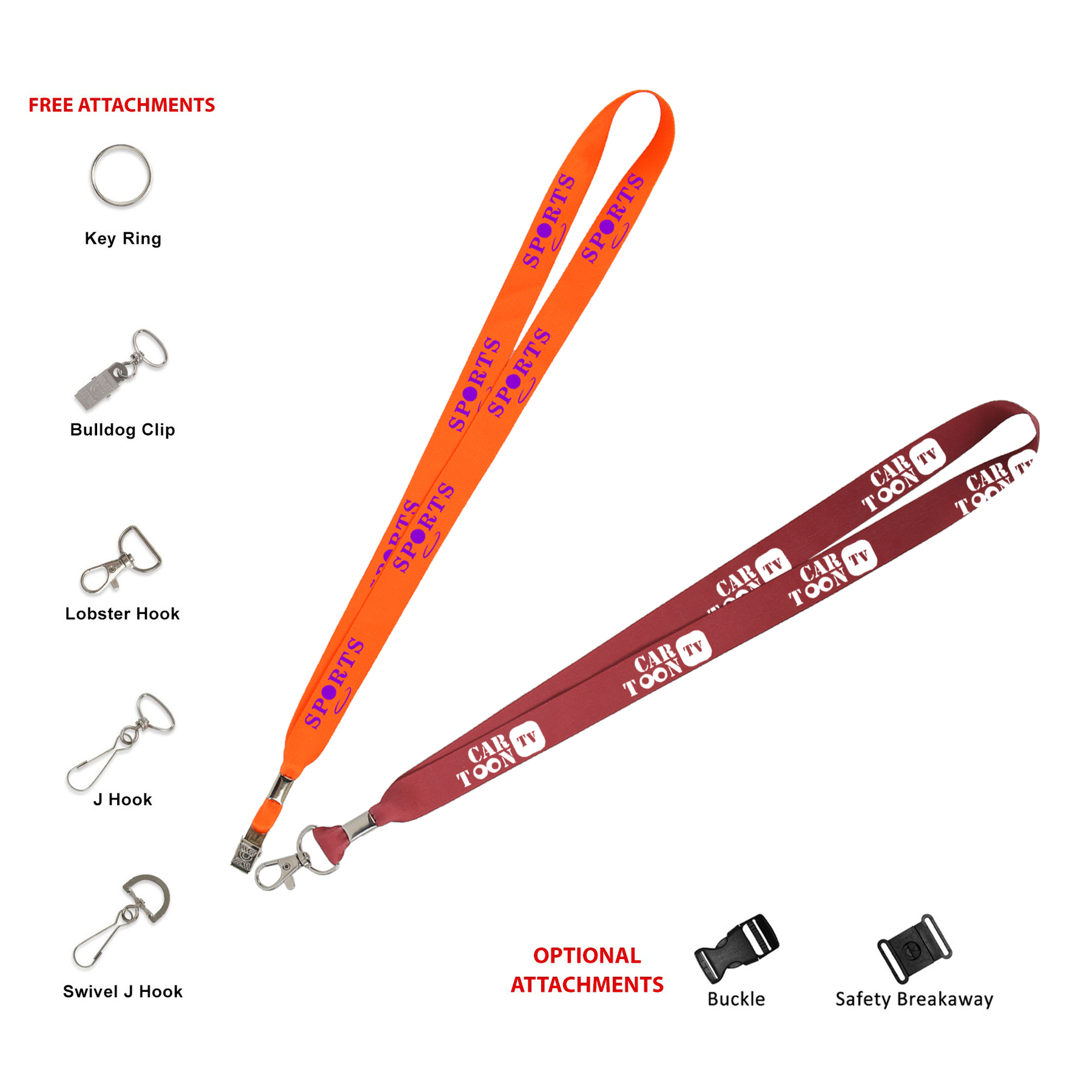 3/4" Full Color Sublimated Lanyard – Metal Crimp