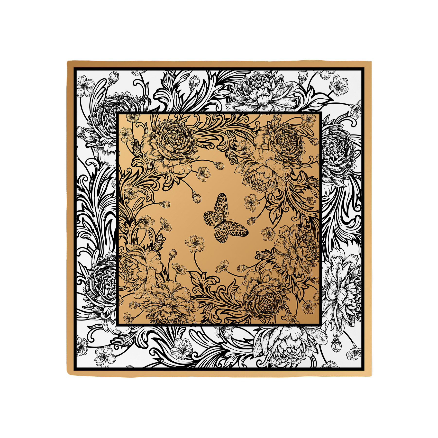 100% Cotton Square Bandanna with Digital Printing (22x22 Inch)