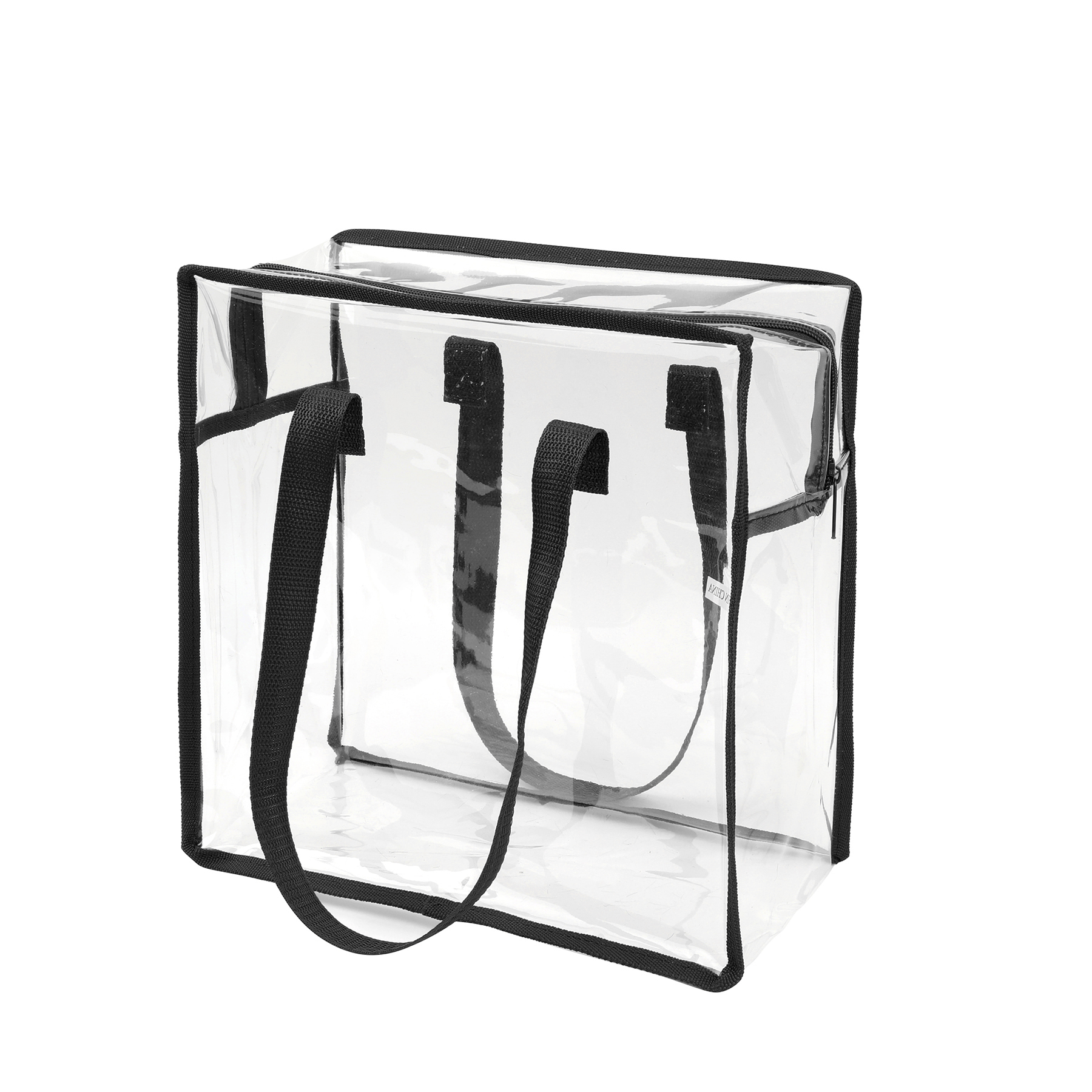 Transparent Vinyl Stadium Compliant Zippered Tote Bag