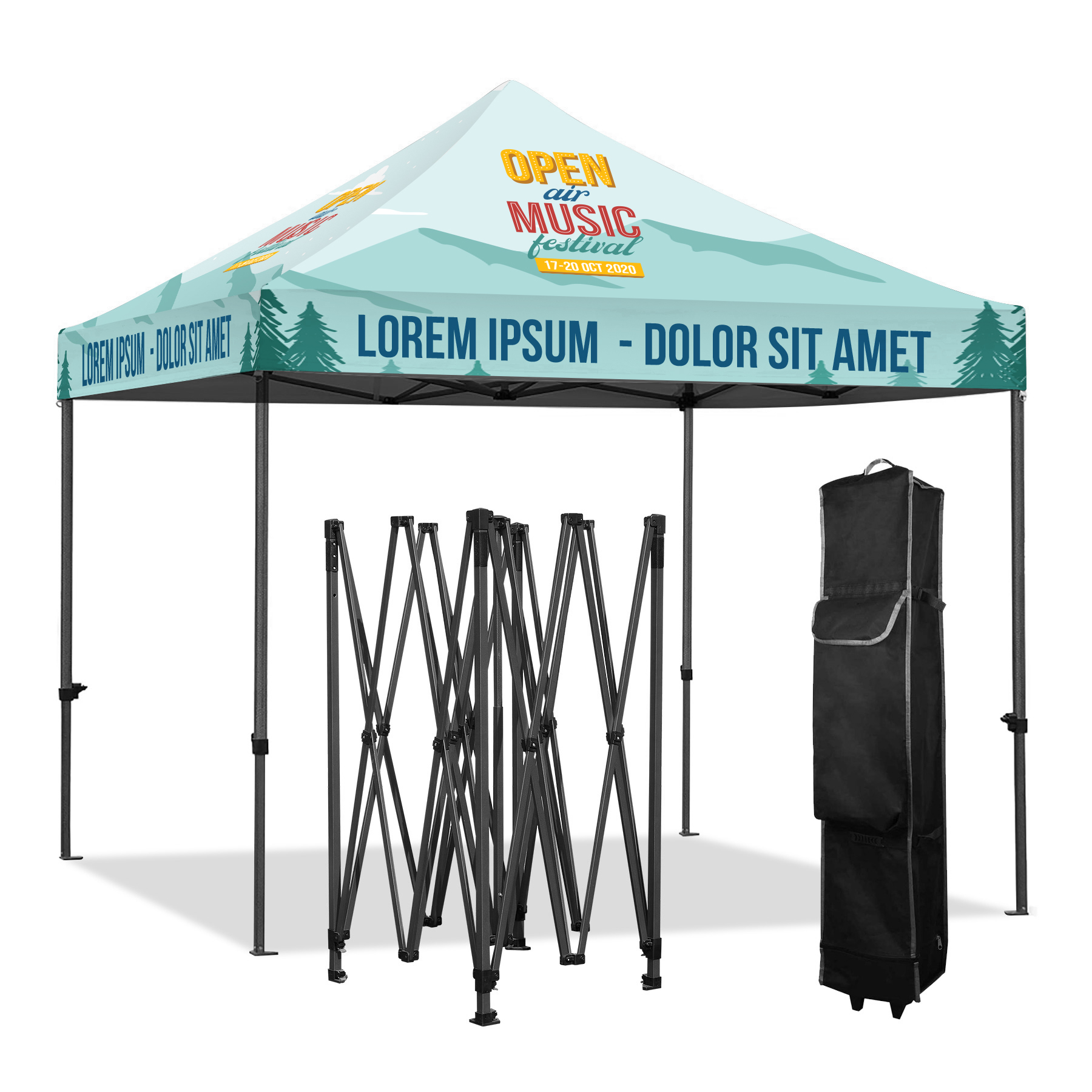 10'x10' Commercial Pop-Up Tent with Sublimated Canopy