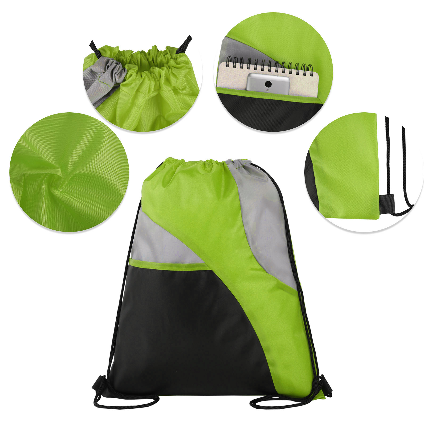 Three-Color Drawstring Backpack
