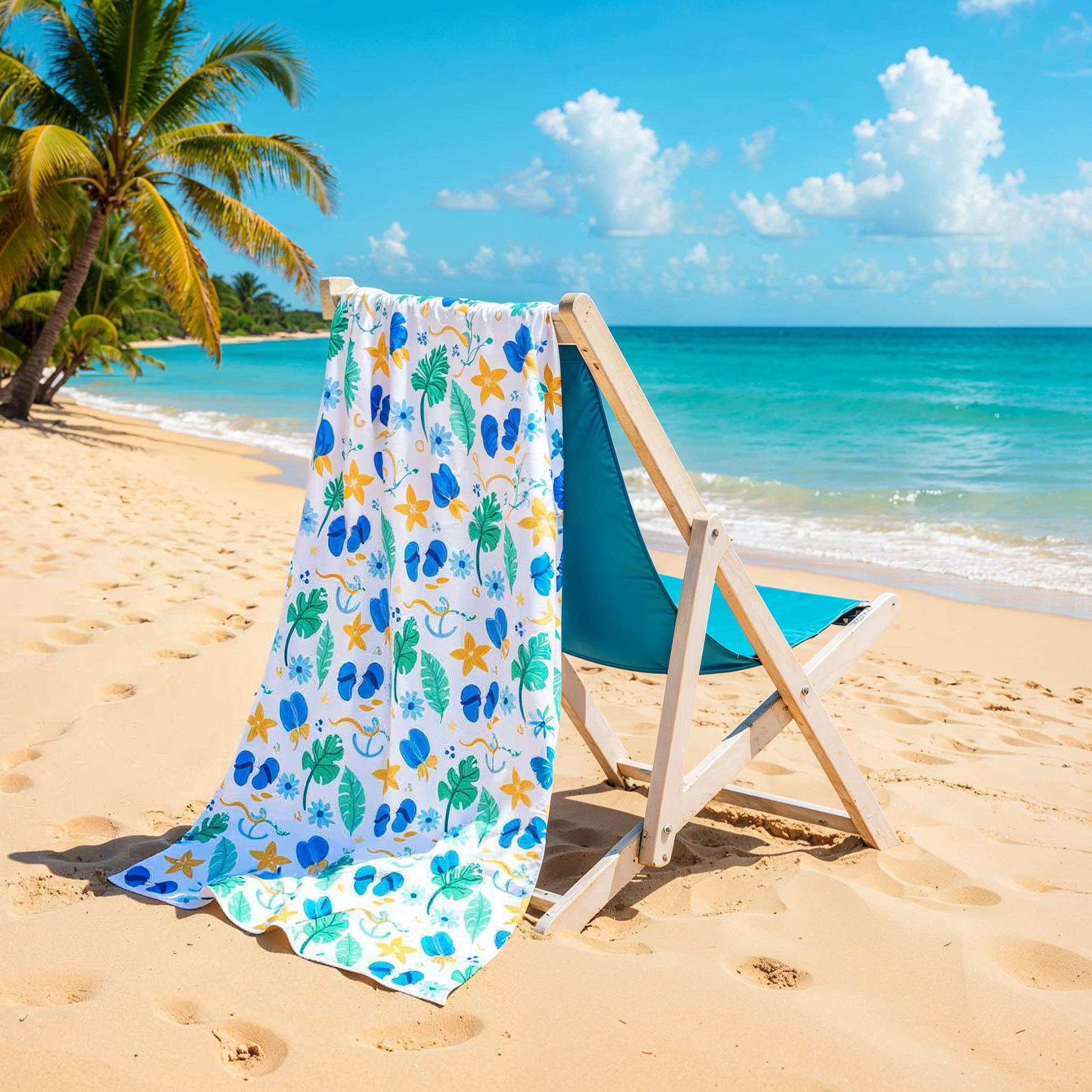 Oversized 30x60 Inch Full-Color Printed Microfiber Beach Towel