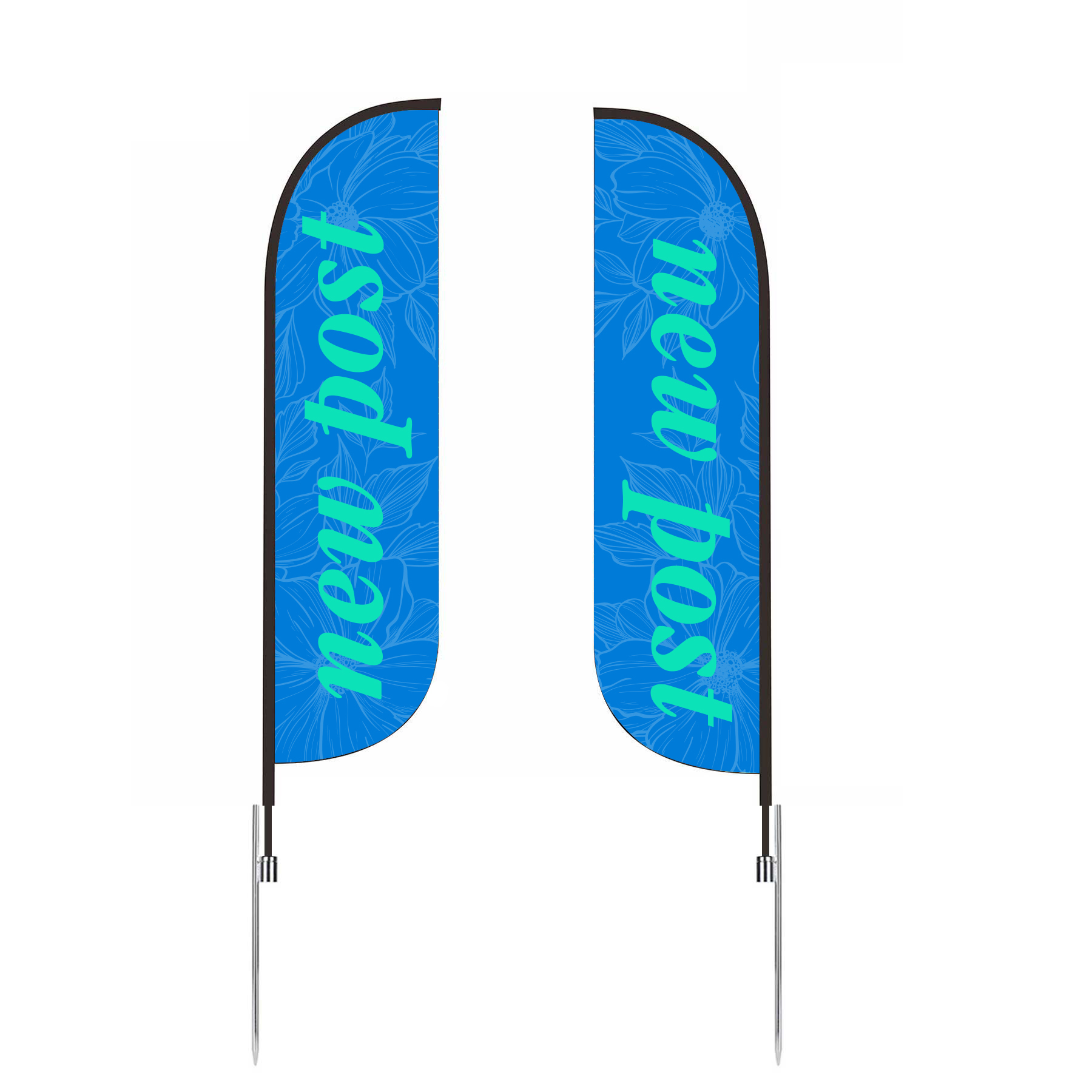 13' Double-Sided Custom Feather Flag with Spike Base – Knit Fabric