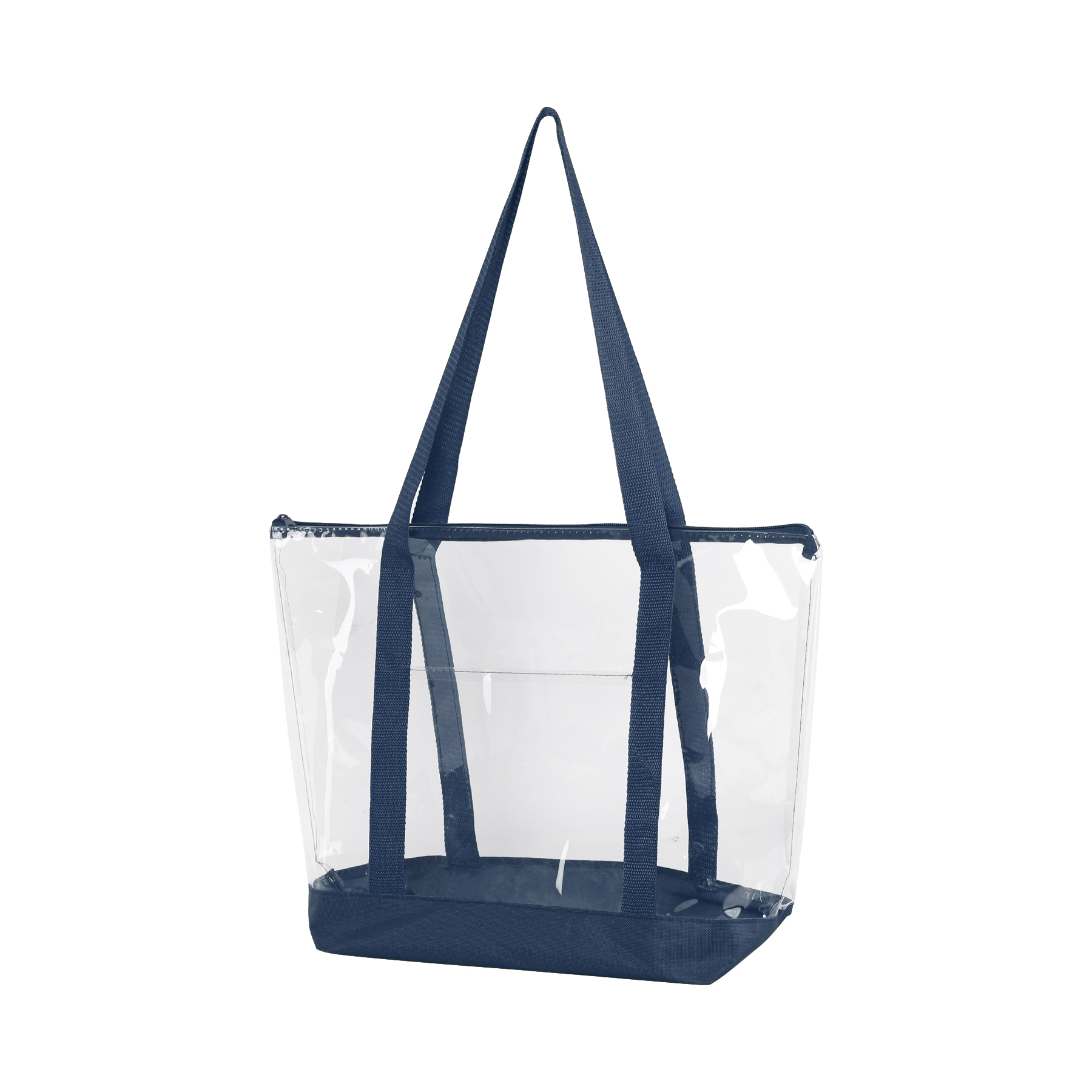 Transparent Zippered Tote Bag With Pocket