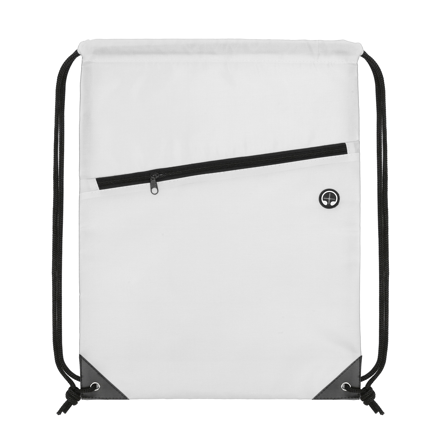 420D Heavy Duty Drawstring Bag With Front Zipper