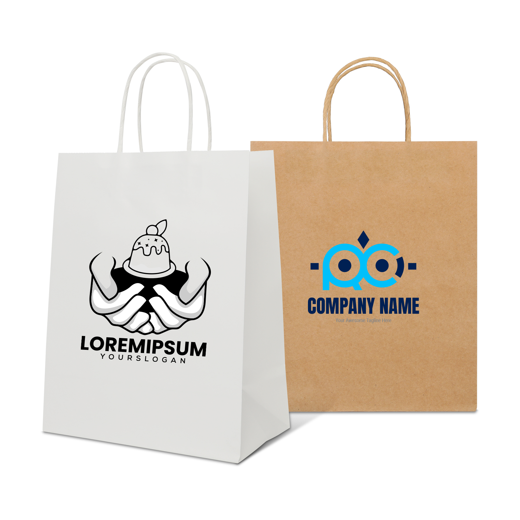 Twisted Handle Kraft Grocery Bag