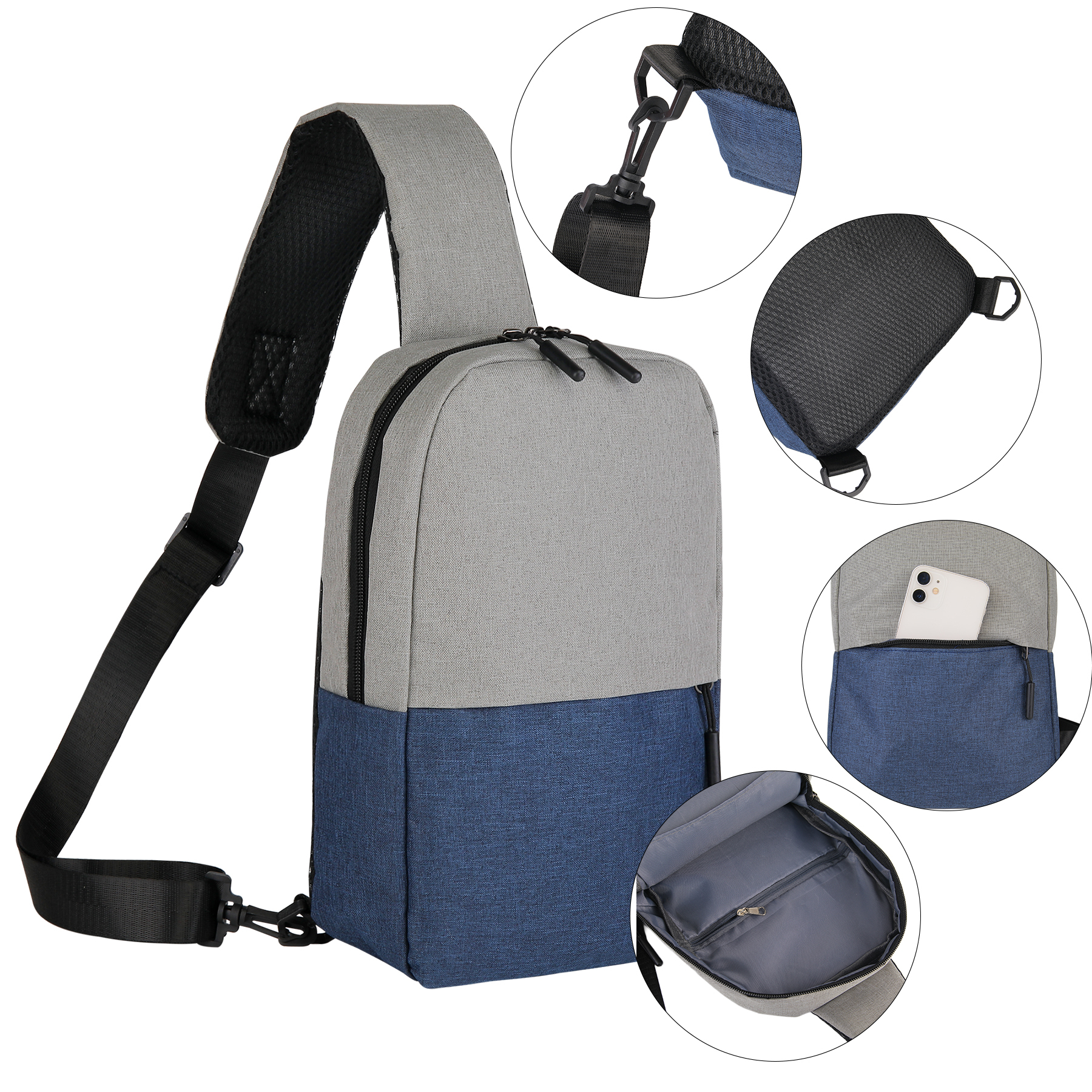 Dual-Tone Crossbody Sling Pack