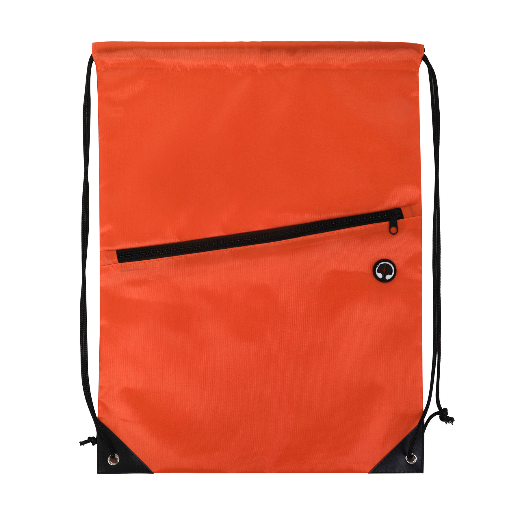 Drawstring Backpack with Secure Front Zip Pocket