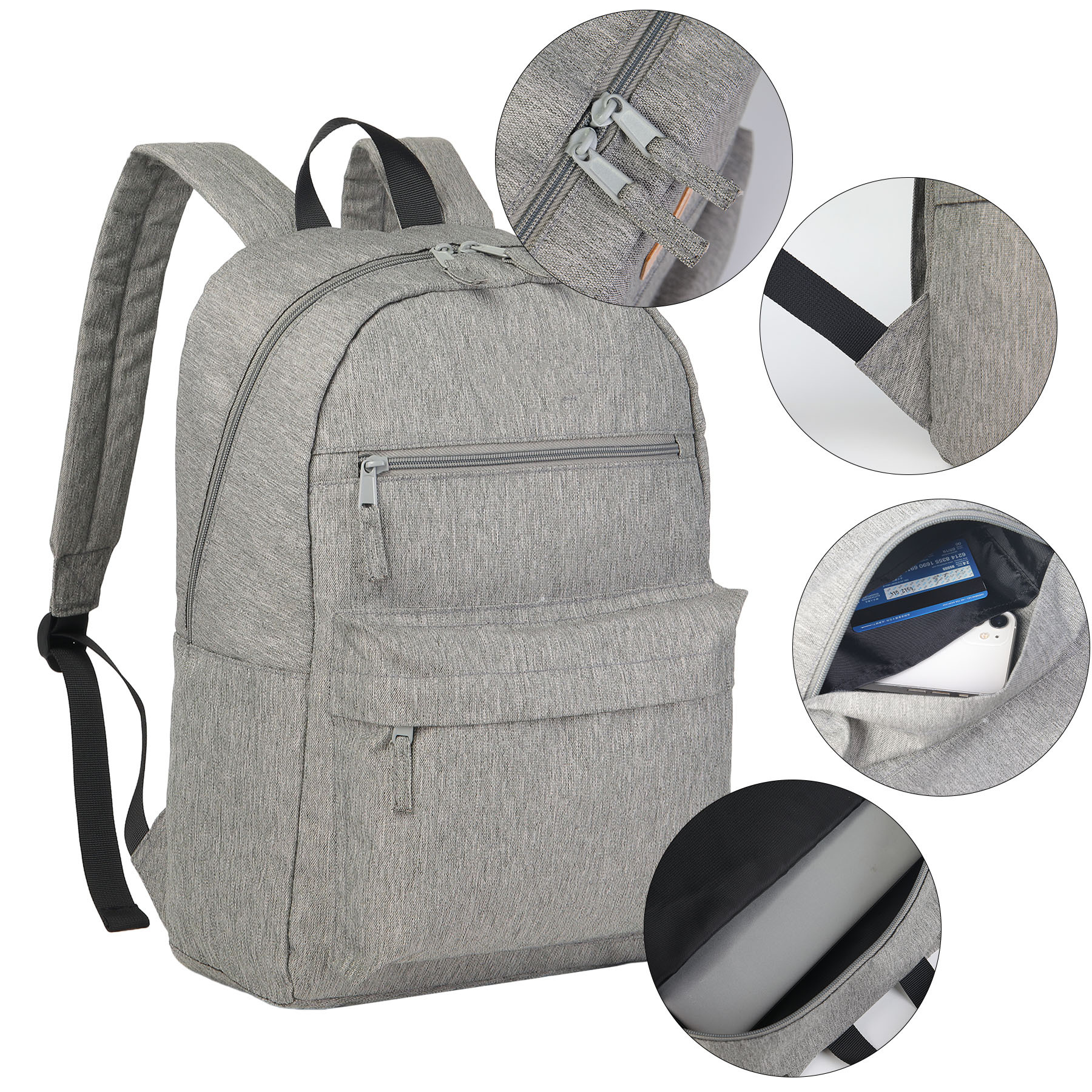 15" Heathered Laptop Backpack - Recycled Materials