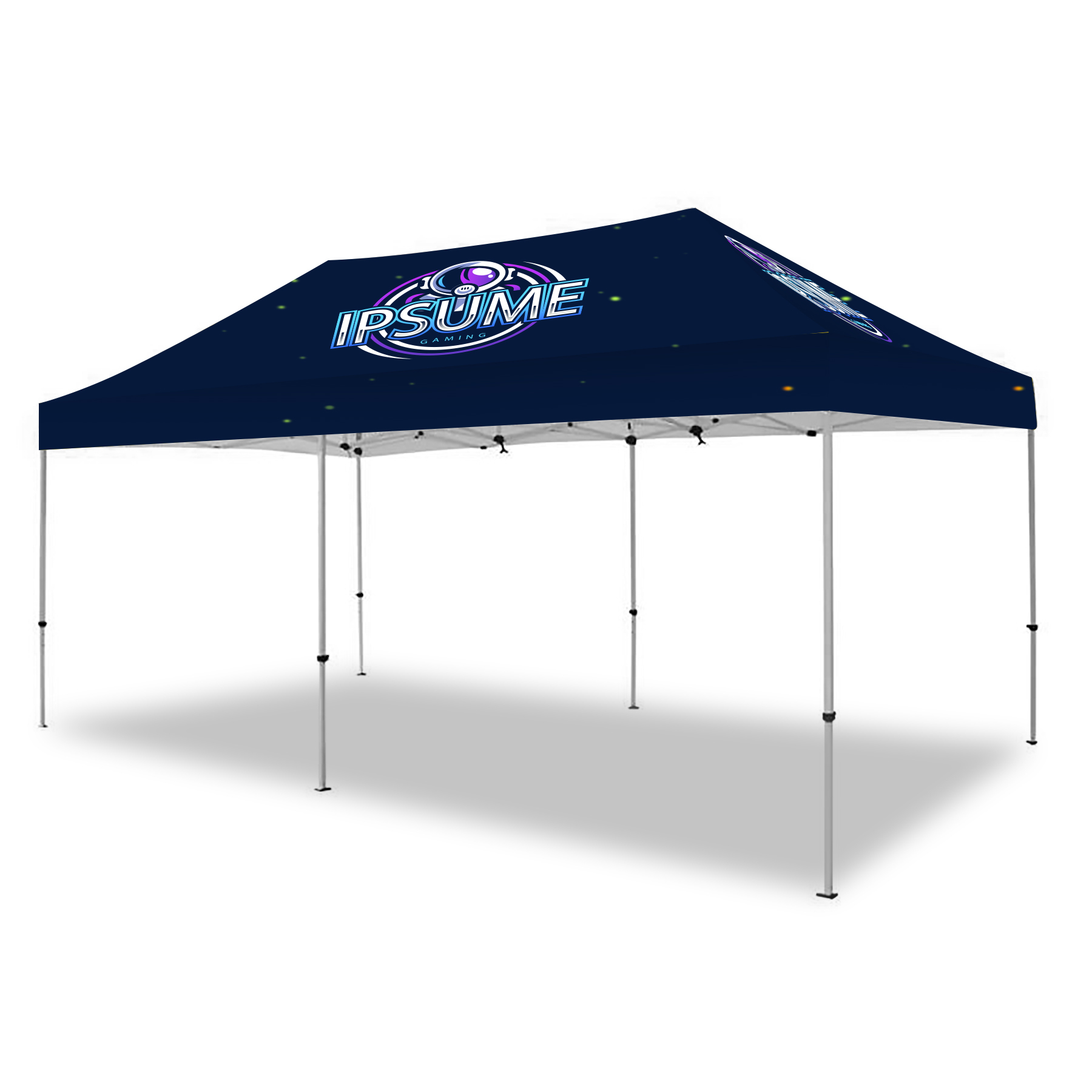 10'x20' Hexagonal Pop-Up Canopy with Full Bleed Sublimated Graphics - Aluminum Frame Kit