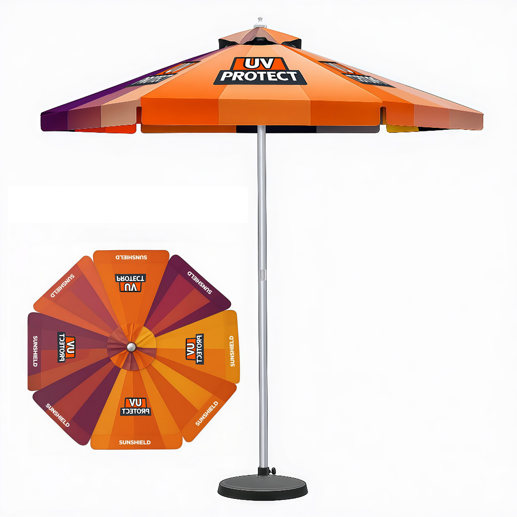 9' Heavy Duty 8 Panel Market Umbrella w/ Aluminum Pole & Frame