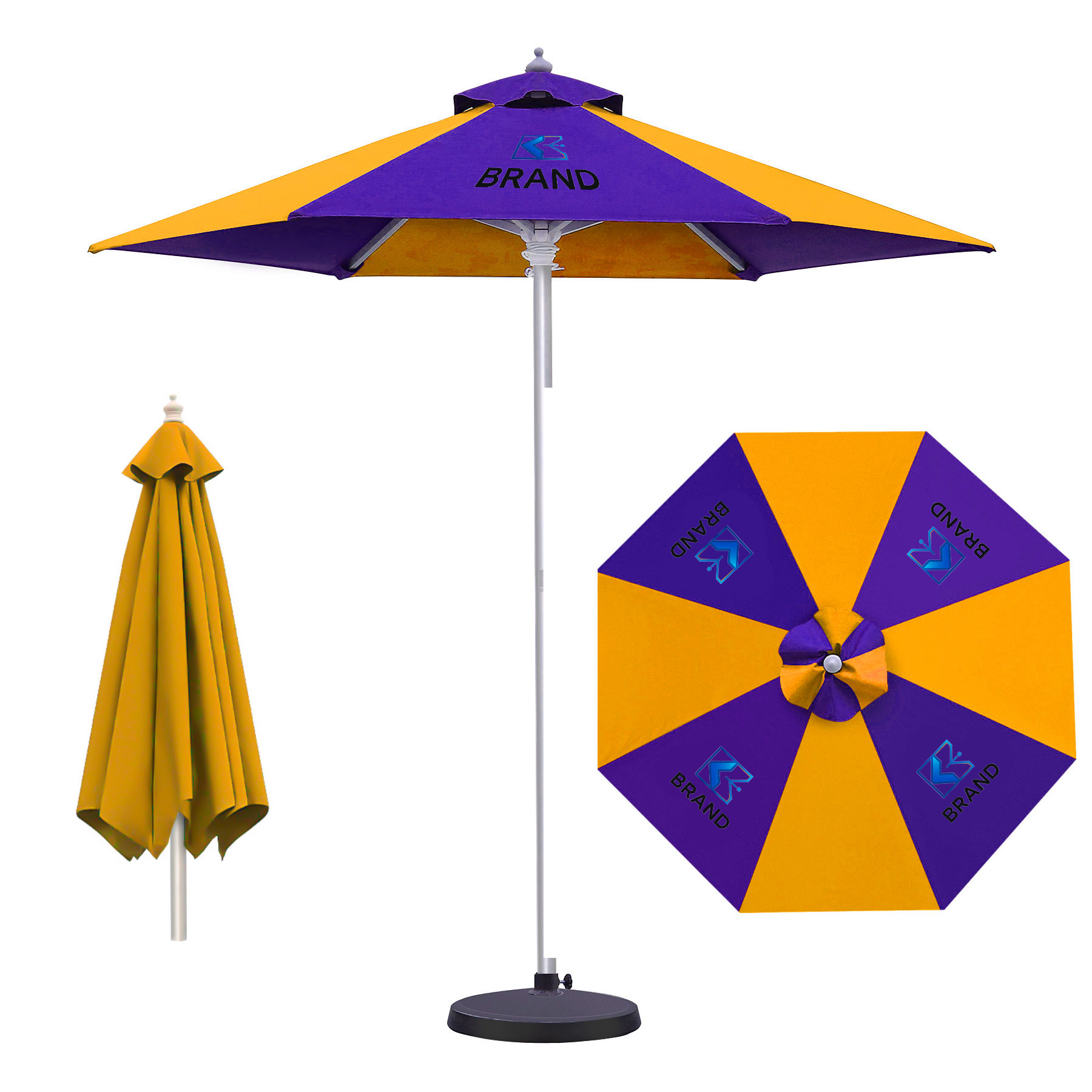 9' Heavy Duty 8 Panel Market Umbrella w/ Aluminum Pole & Frame