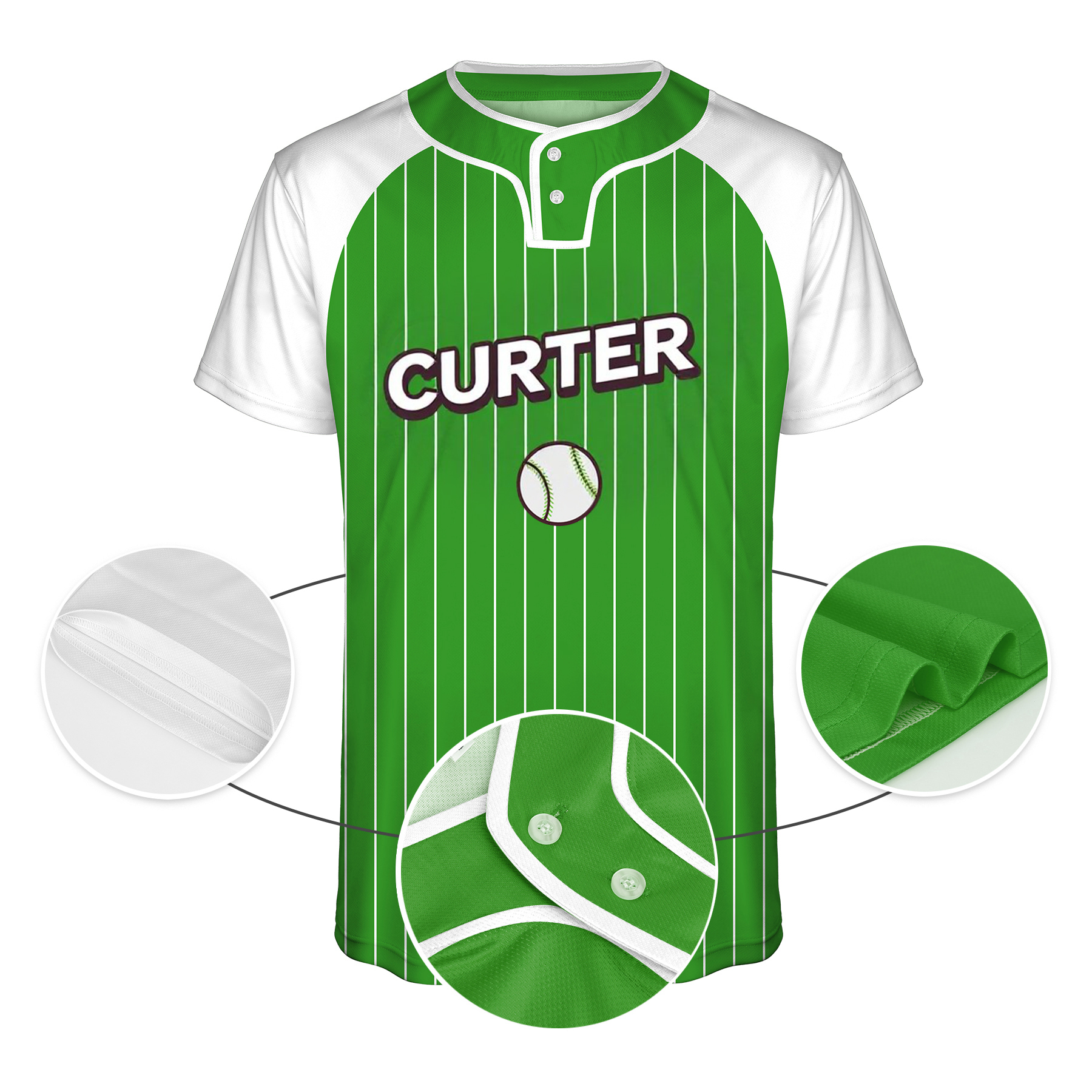 Custom Sublimated Baseball Jersey (2-Button Front)