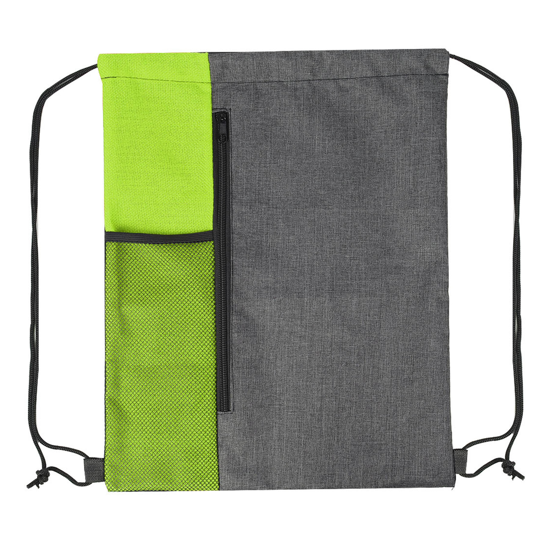 Vertical Access Drawstring Pack with Mesh Compartment