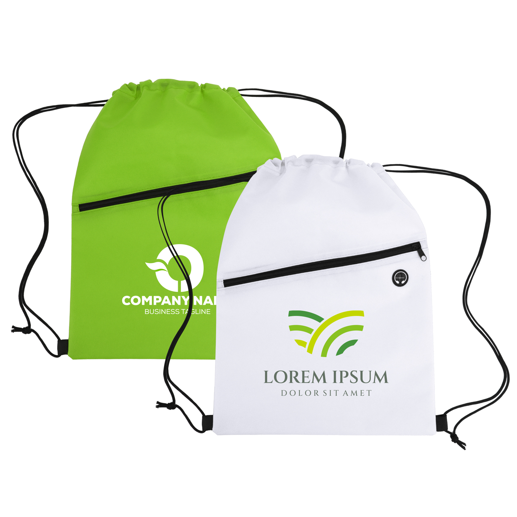 Non-Woven Drawstring Bag with Headphone Port
