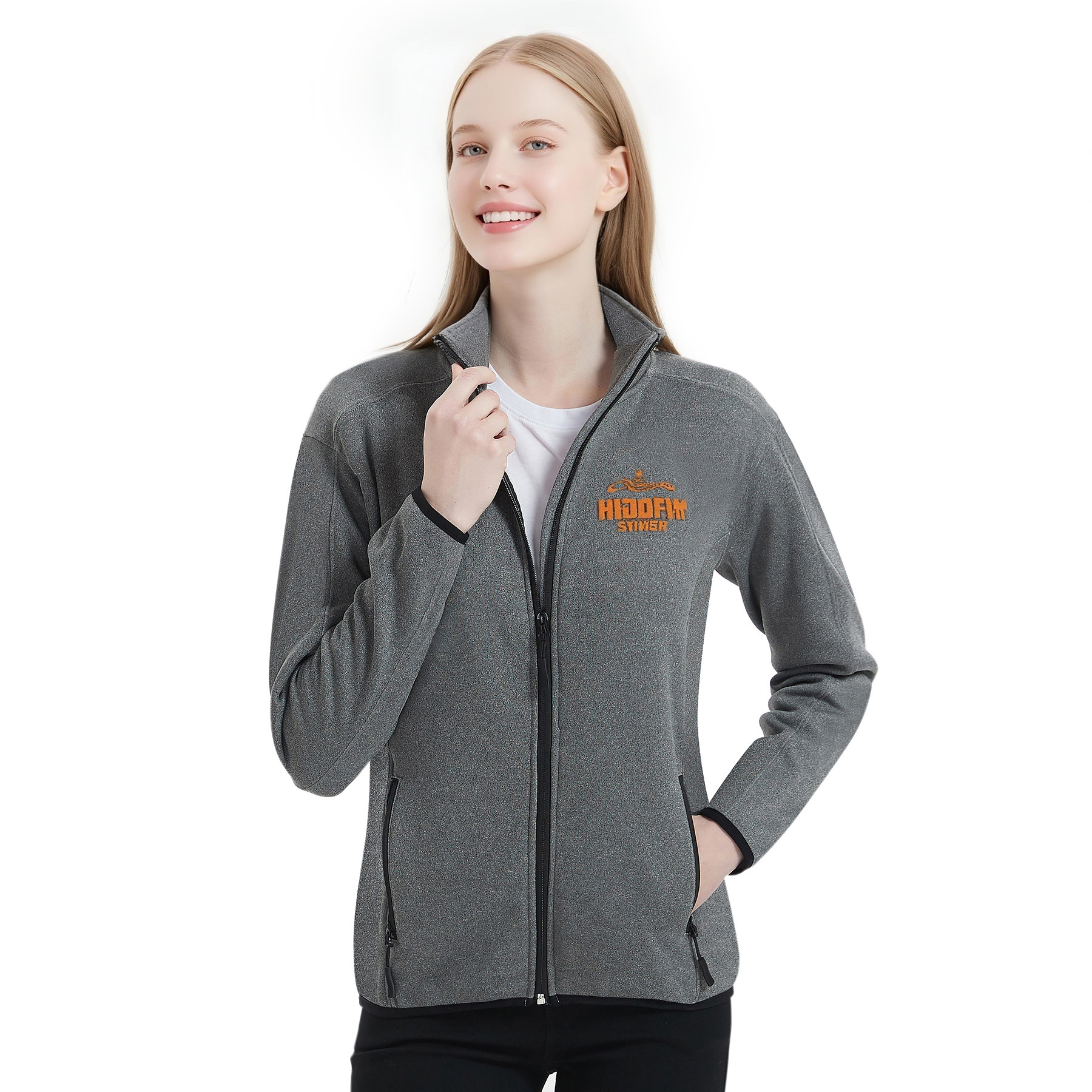 Women's Heathered Sweater Fleece Jacket