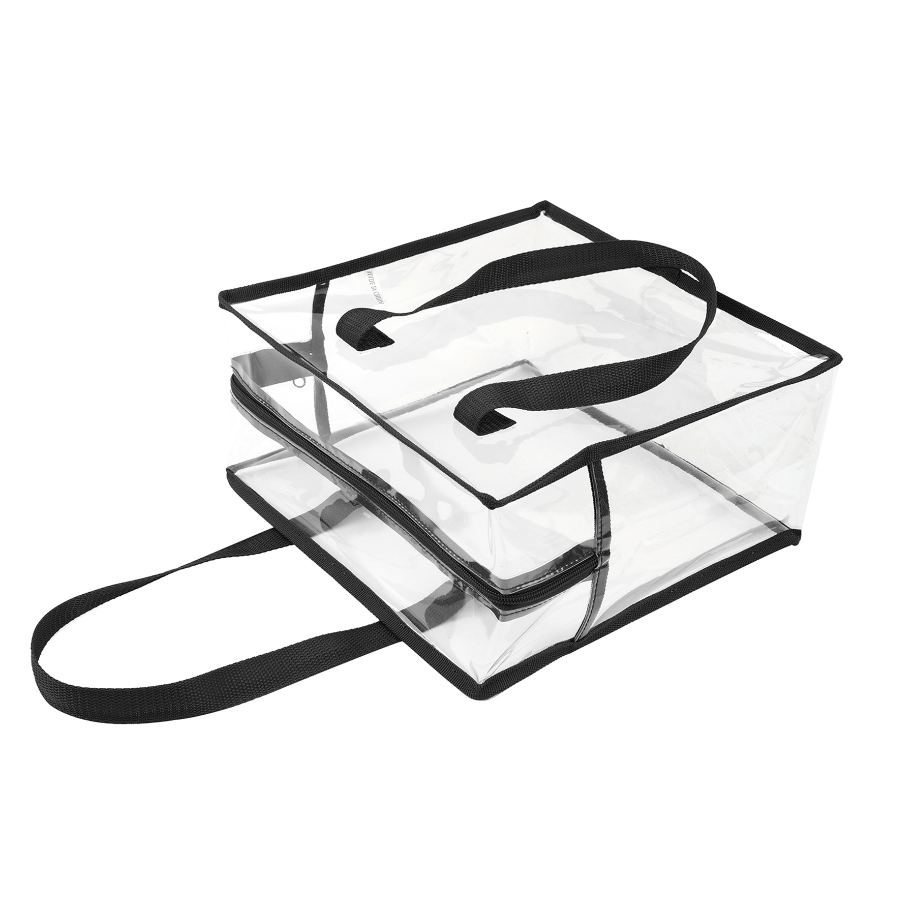 Transparent Vinyl Stadium Compliant Zippered Tote Bag