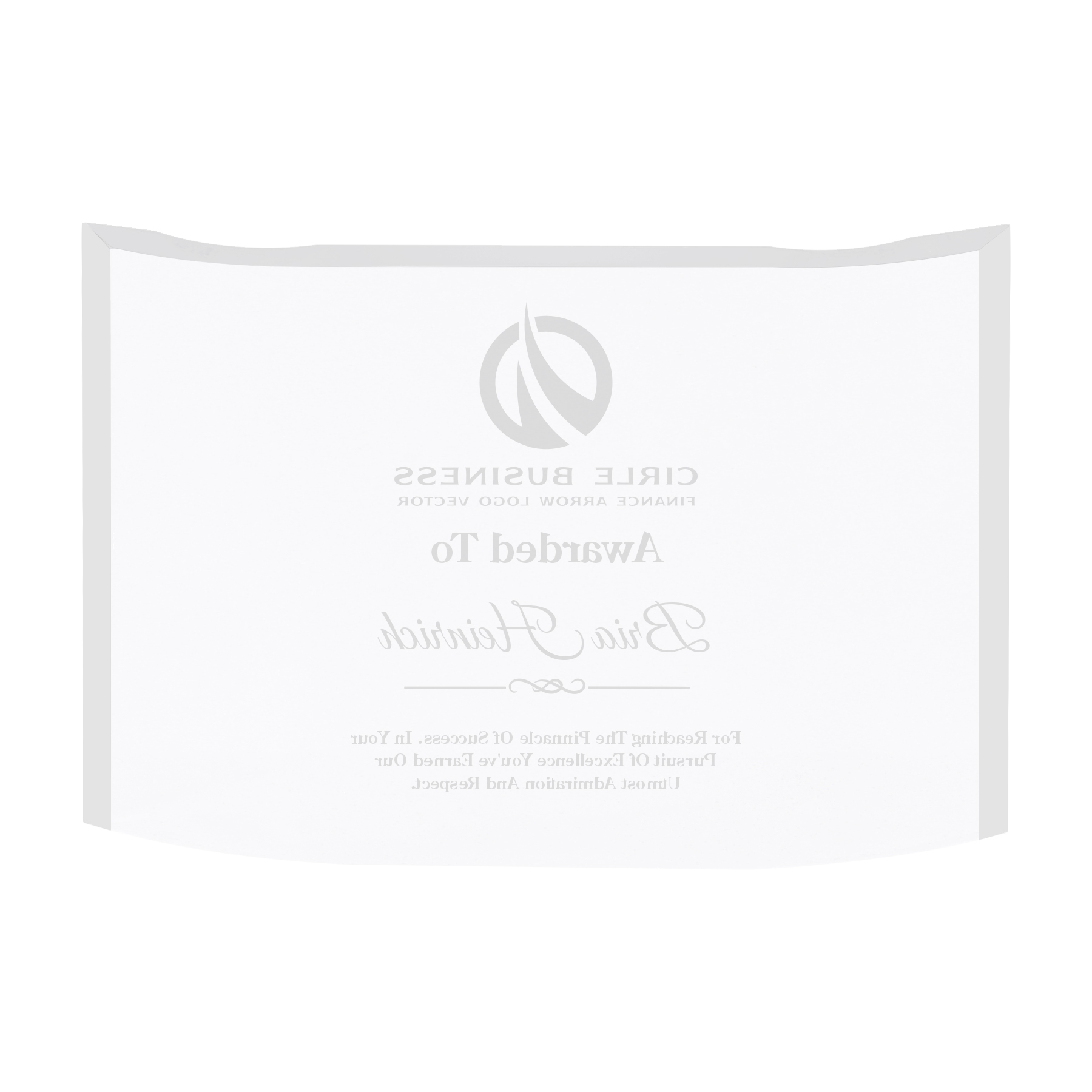 Freestanding Curved Acrylic Award Frame: Personalized