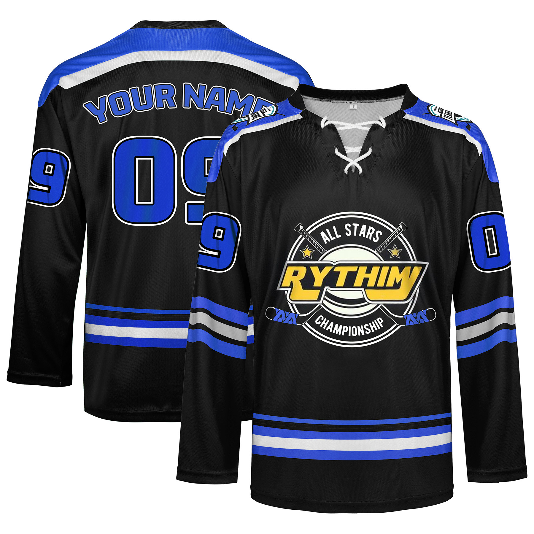 Personalized Hockey Jersey with Lace-Up Neck (Dye Sublimated Design)