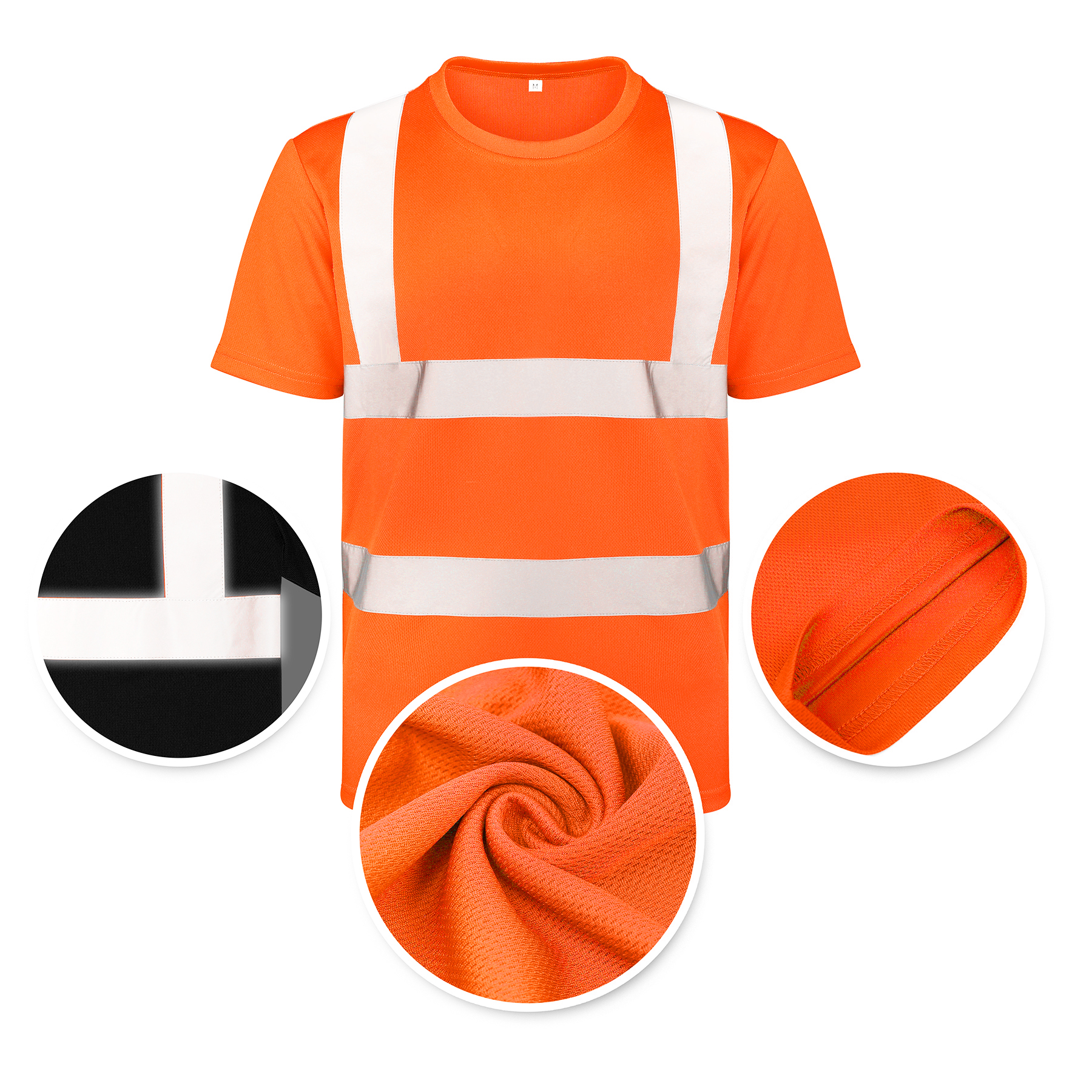 Dual-Reflective Stripes Safety T-Shirt