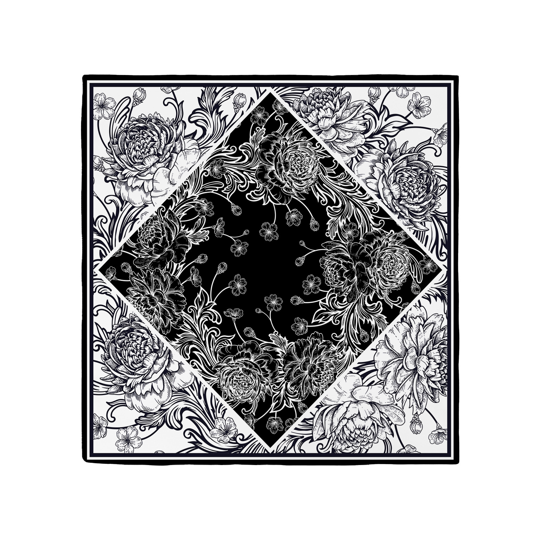 100% Cotton Square Bandanna with Digital Printing (22x22 Inch)