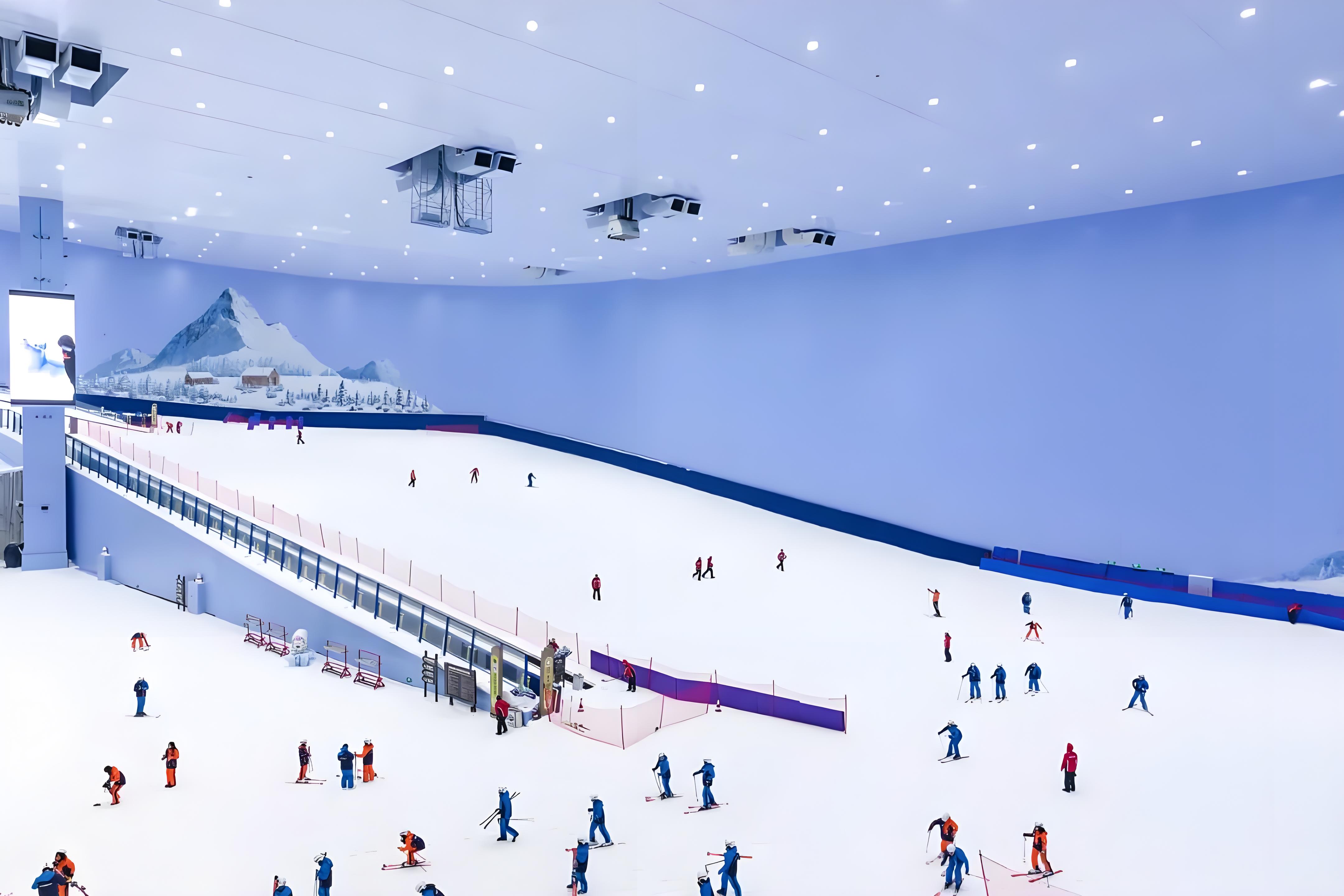 Indoor ski resort built by Focusun using high temperature snow making machines for all-season snow experience