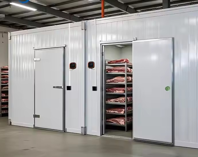 Blast freezer exterior view for food processing plant