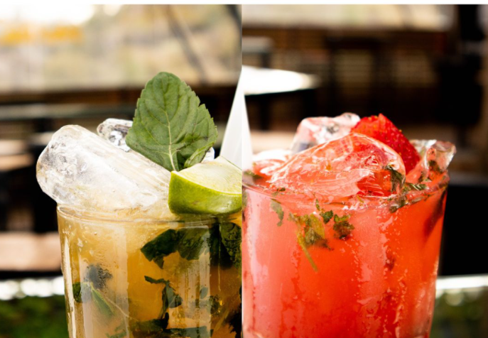 Cube ice added to a cold beverage for enhanced cooling and drinking experience