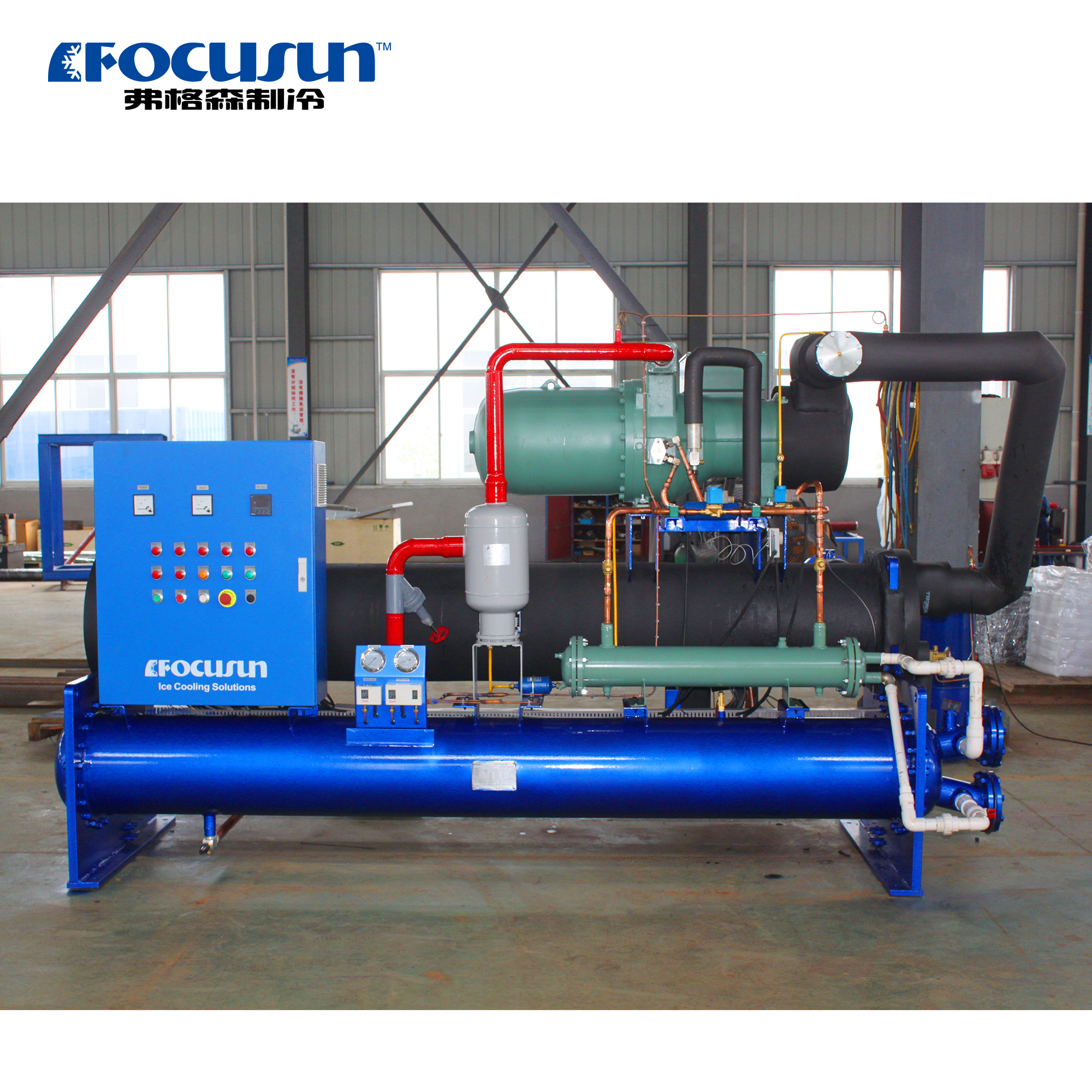 Industrial ice block applications in deep-sea fishing and large construction projects