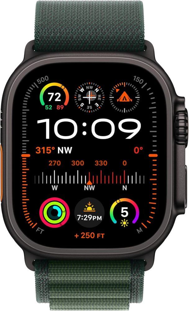 Apple Watch Ultra 2 [GPS + Cellular 49mm] Smartwatch, Sport Watch with Black Titanium Case with Black Titanium Milanese Loop - Small. Fitness Tracker, Precision GPS, Action Button, Carbon Neutral