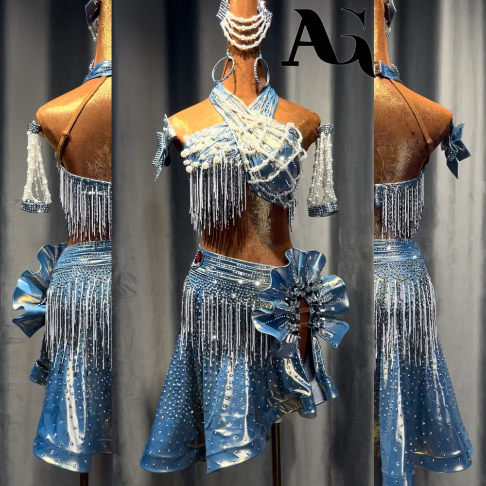 《Aurora Iceland》Crystal Shining Latin dress