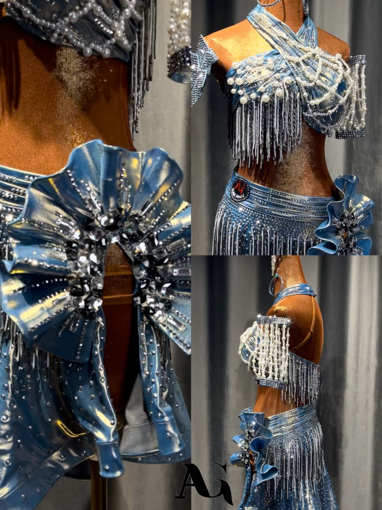《Aurora Iceland》Crystal Shining Latin dress
