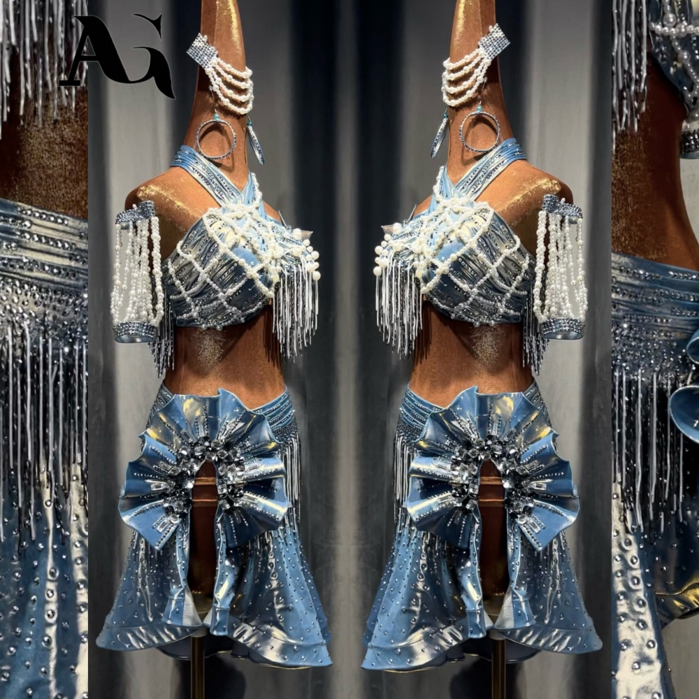 《Aurora Iceland》Crystal Shining Latin dress